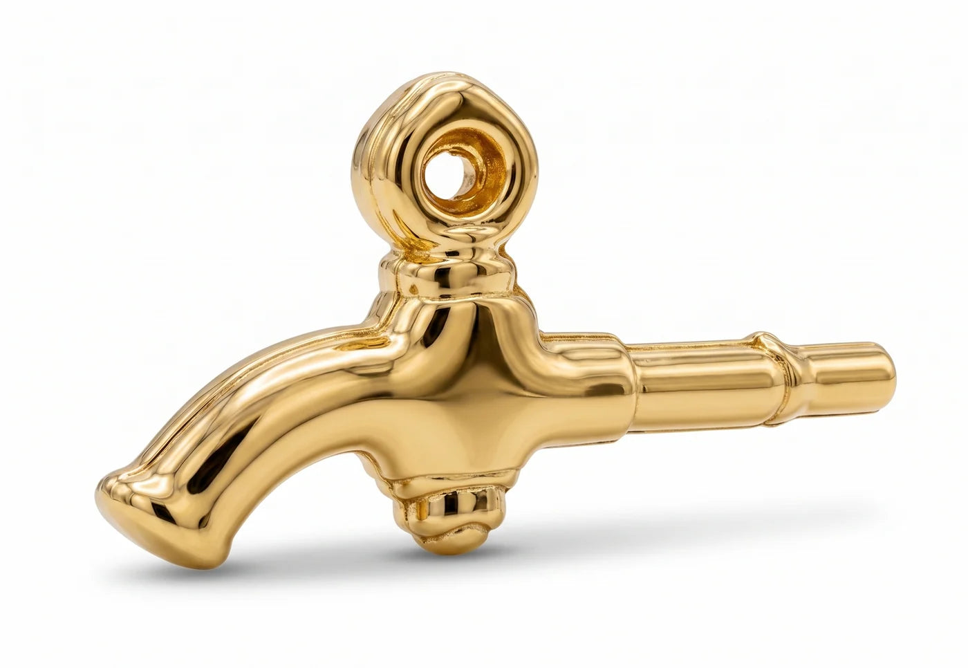 Glänzender goldener Zapfhahn-Pin als dekoratives Accessoire, perfekt für Bierliebhaber und Sammler.
