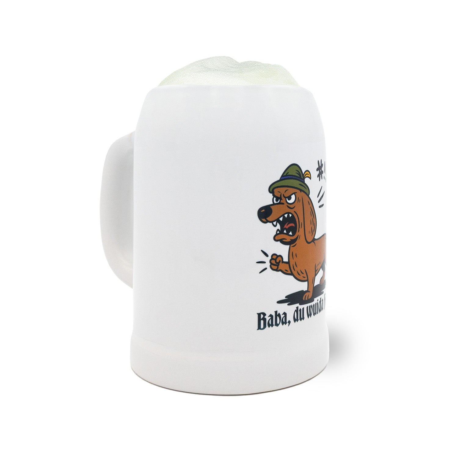 Bierkrug "Baba, du wuida Hund"