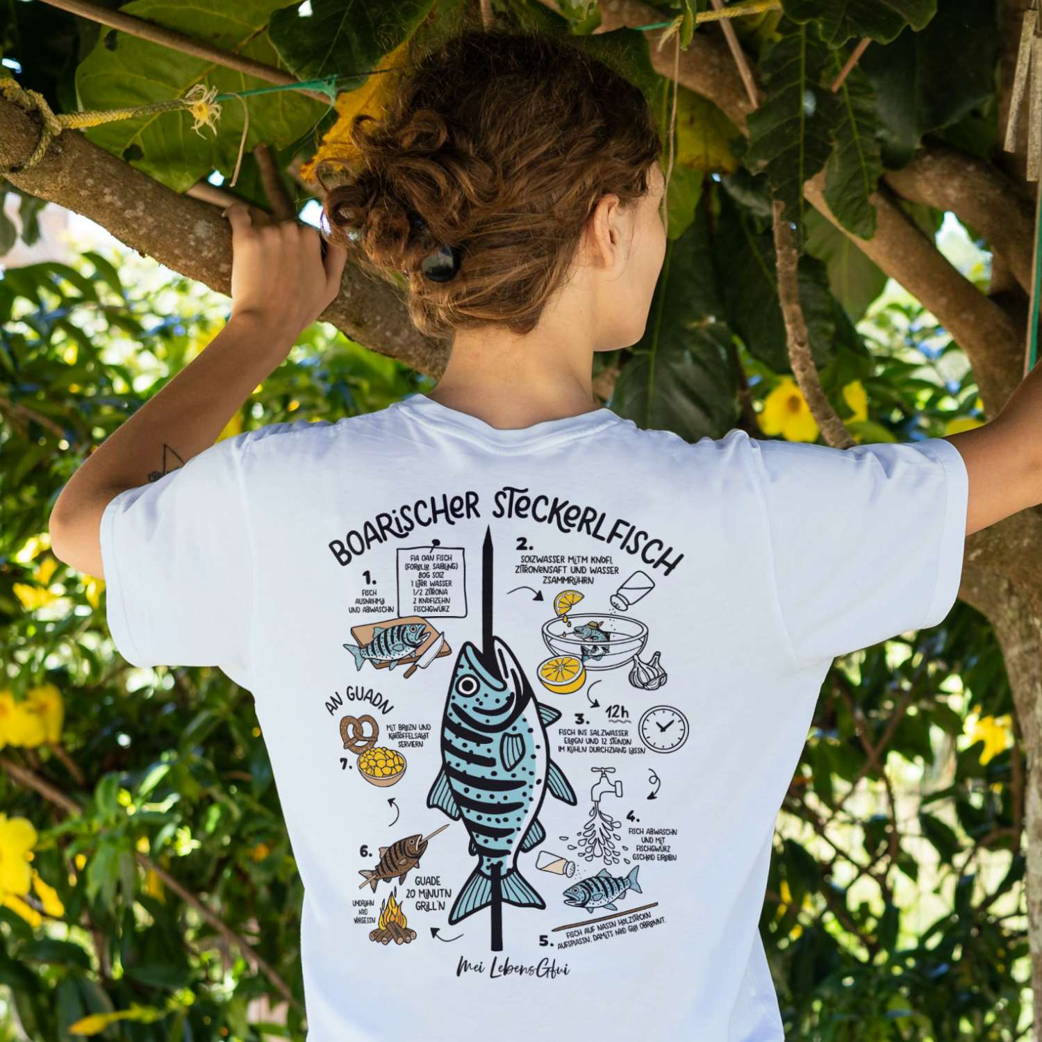 Damen T-Shirt "Boarischer Steckerlfisch"