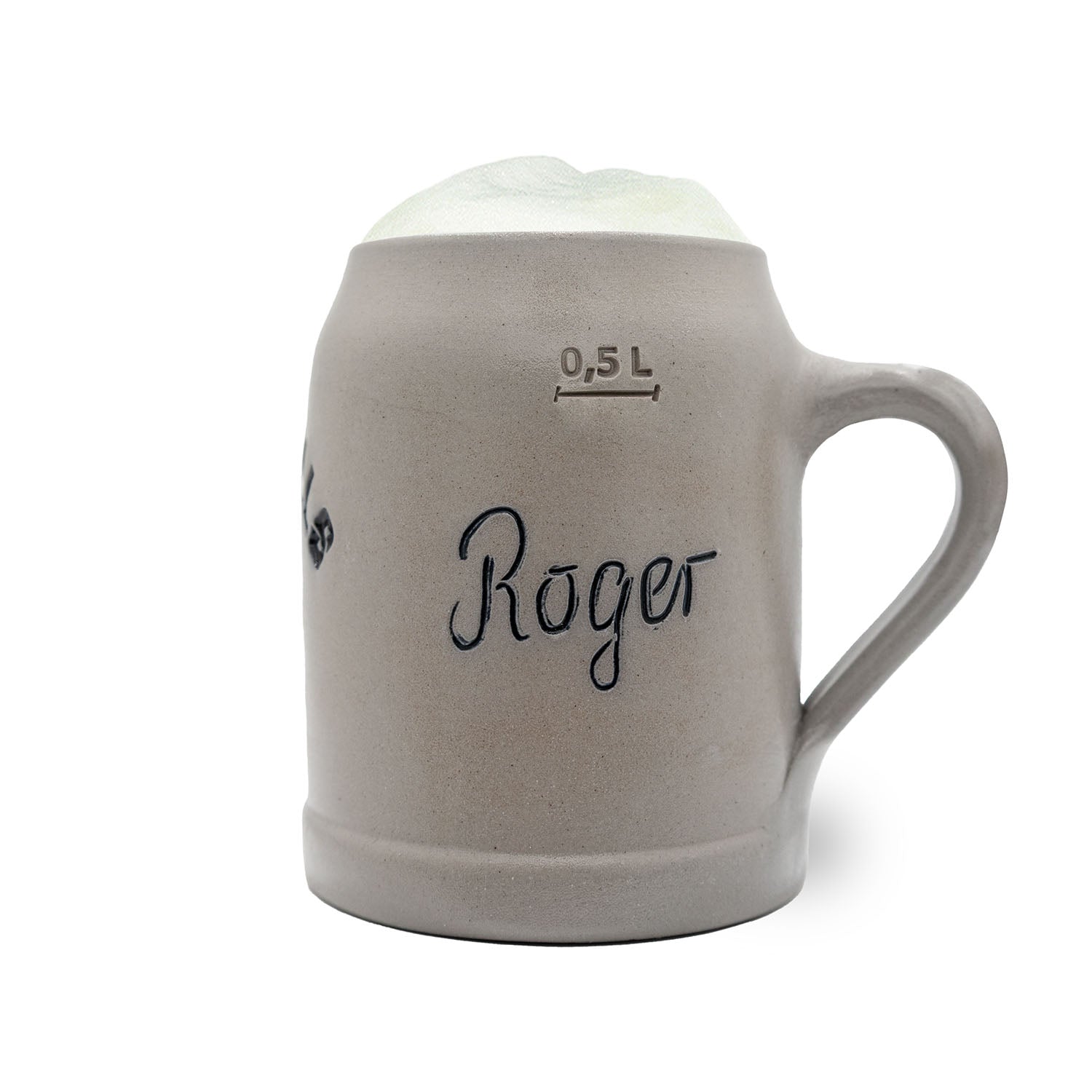 Steinkrug mit Arizona Cardinals Logo, detailreicher Gravurfläche und Zinndeckel-Option, Volumen 0,5 l.