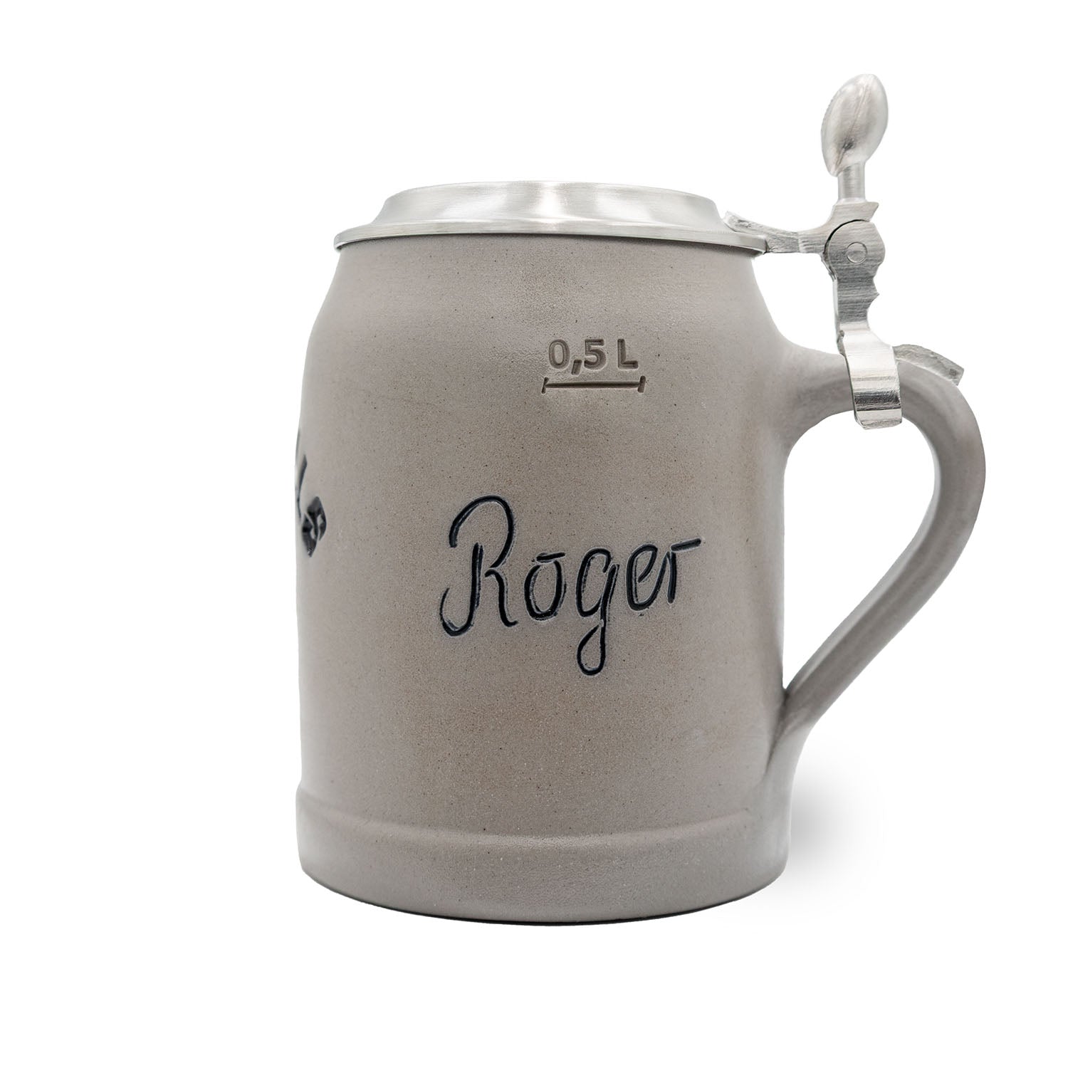 Traditioneller NFL Bierkrug "Arizona Cardinals" aus Steingut mit Logo, Zinndeckel und optionaler Gravur, 0,5 l.