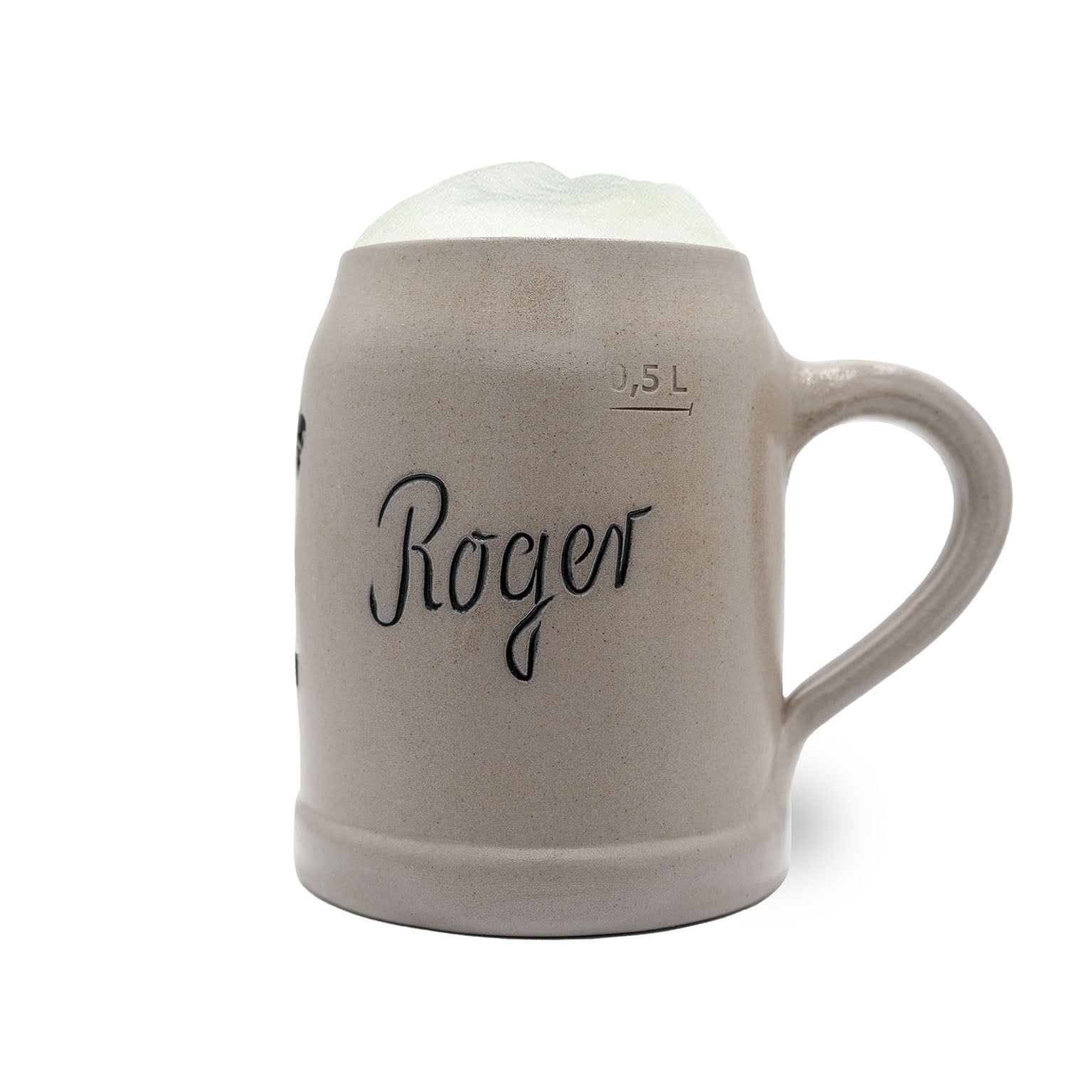 Traditioneller Bierkrug aus Steingut mit Detroit-Lions-Logo, optional personalisierbar, 0,5 Liter, Zinndeckel wählbar.