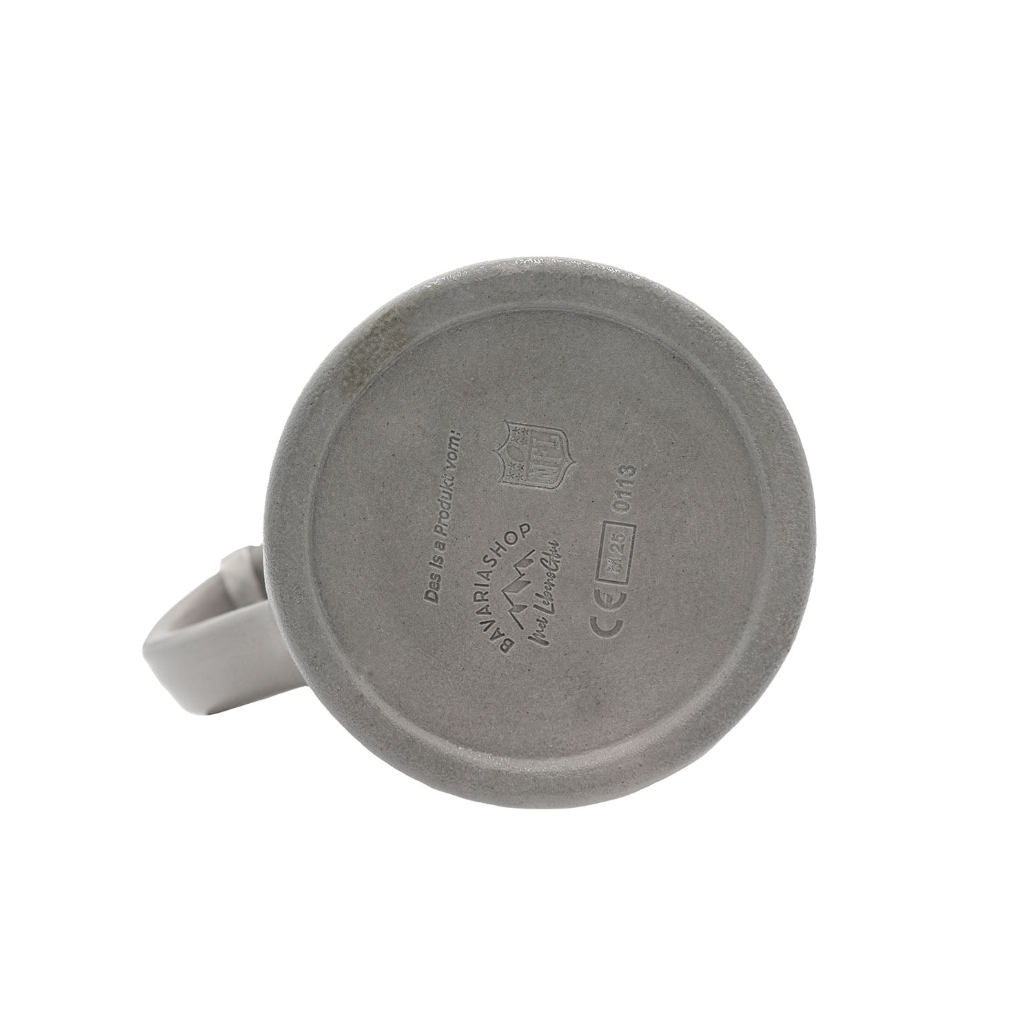 Handgefertigter Steinkrug mit NFL Shield Logo, gerundeter Form und optionalem Zinndeckel, 0,5 Liter.