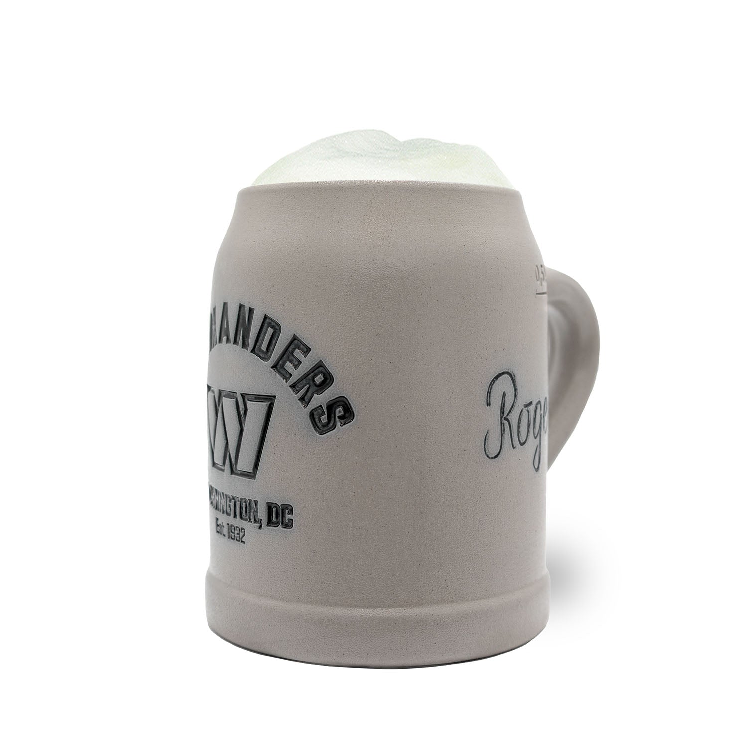 Steinkrug mit Washington Commanders Logo, optionaler Zinndeckel und Gravur, Fassungsvermögen 0,5 Liter