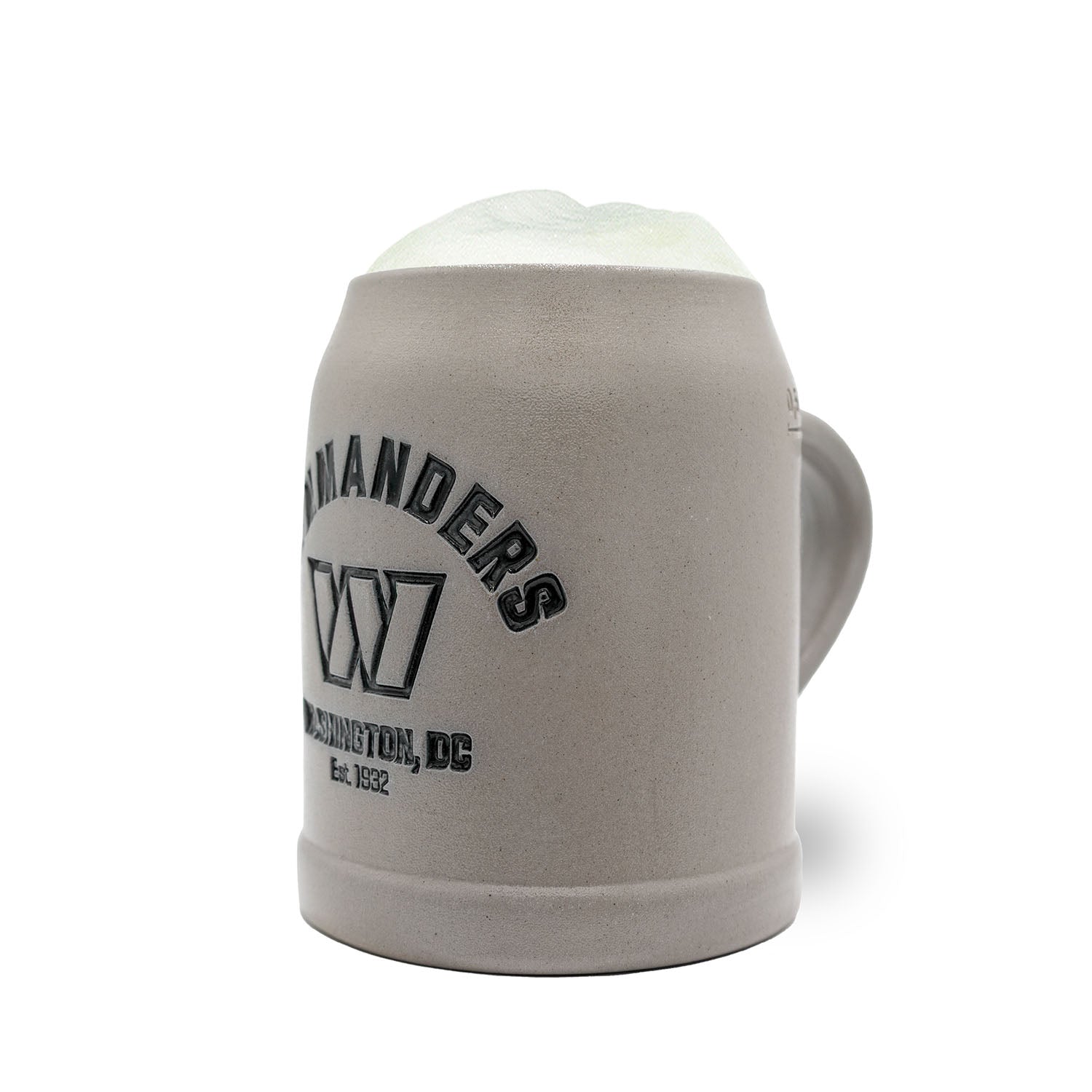 Traditioneller Steinkrug mit Washington Commanders Logo, optional personalisierbar, Fassungsvermögen 0,5 Liter.
