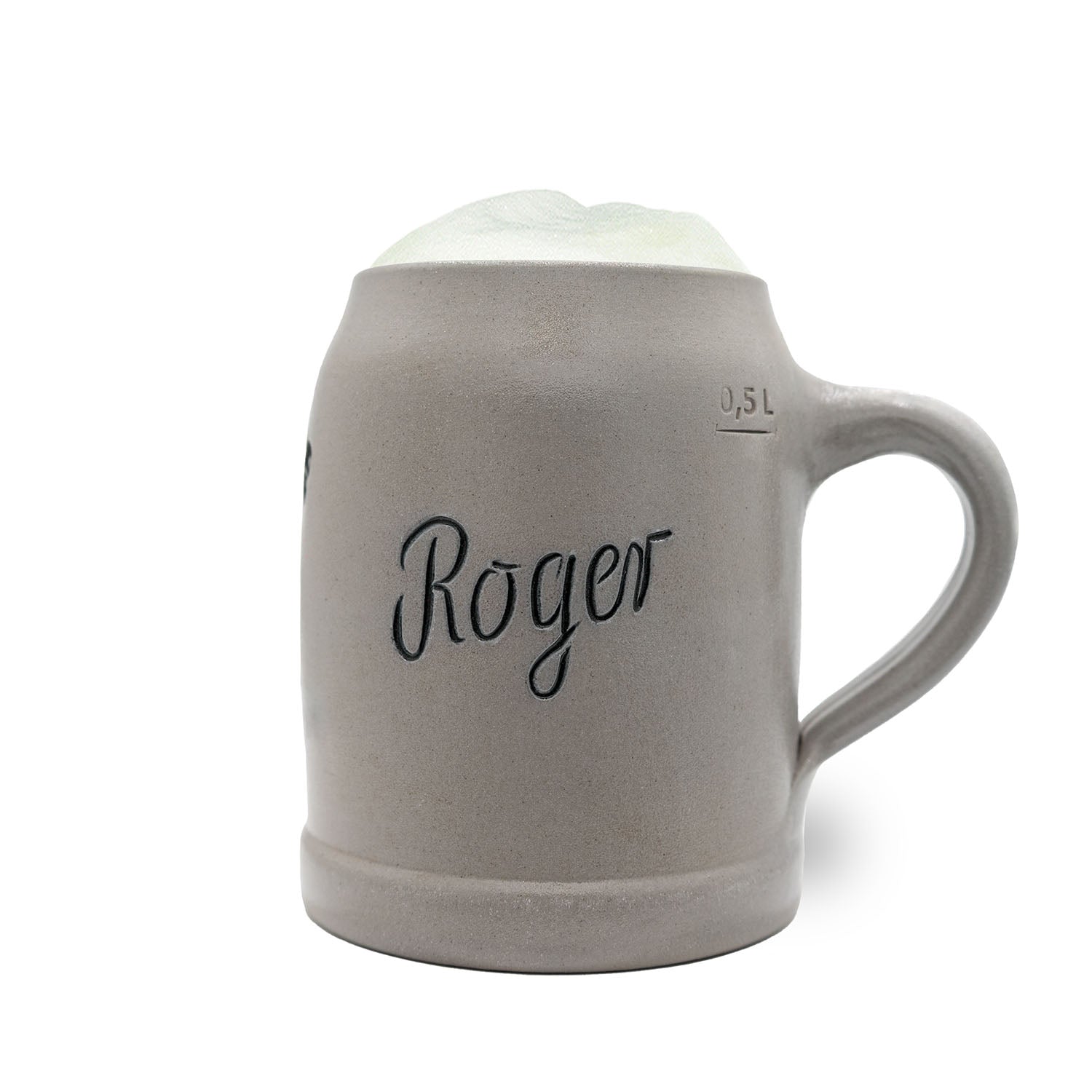 Traditioneller Bierkrug mit Washington Commanders Logo, Gravurfläche, Henkel und optionalem Zinndeckel, Steingut, 0,5 l.