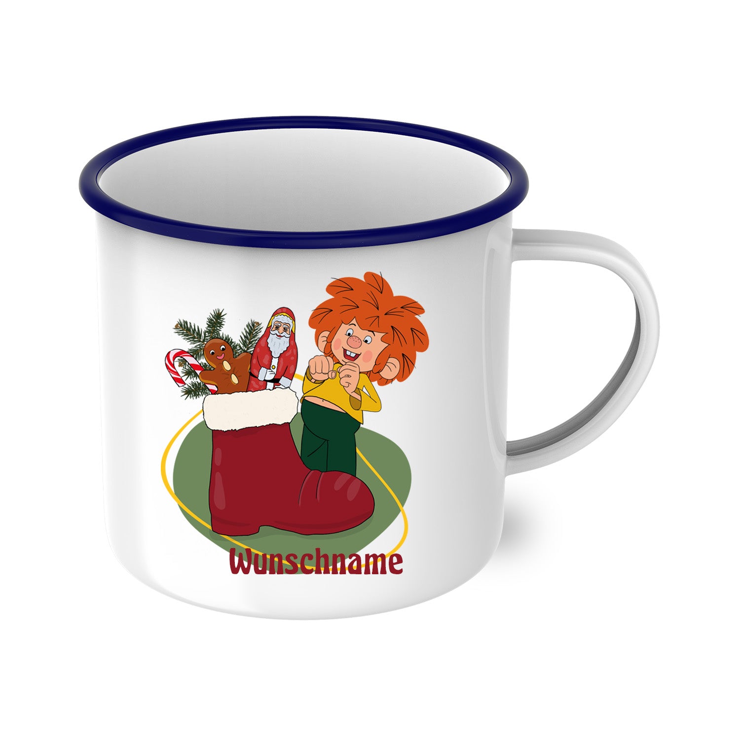 ®Pumuckl Emaille-Tasse "Nikolaus" personalisierbar