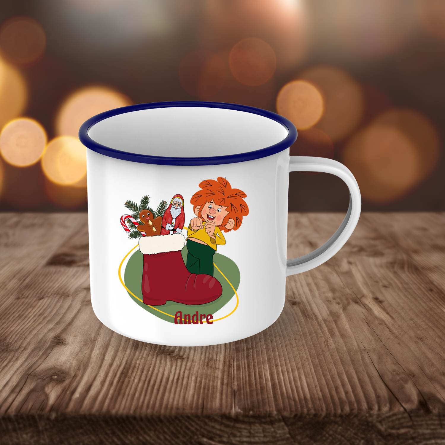 ®Pumuckl Emaille-Tasse "Nikolaus" personalisierbar
