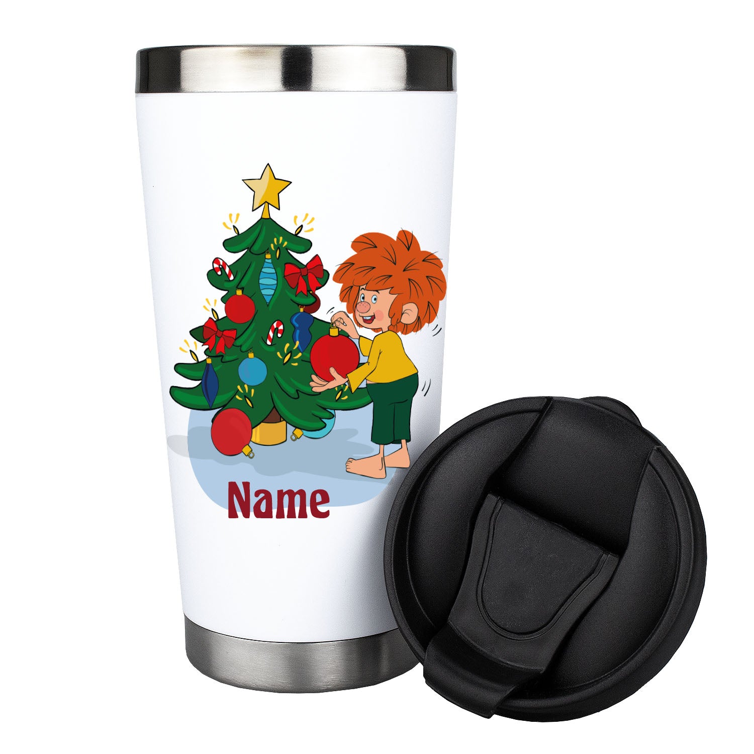 ®Pumuckl Thermo-Becher "Weihnachten" personalisierbar