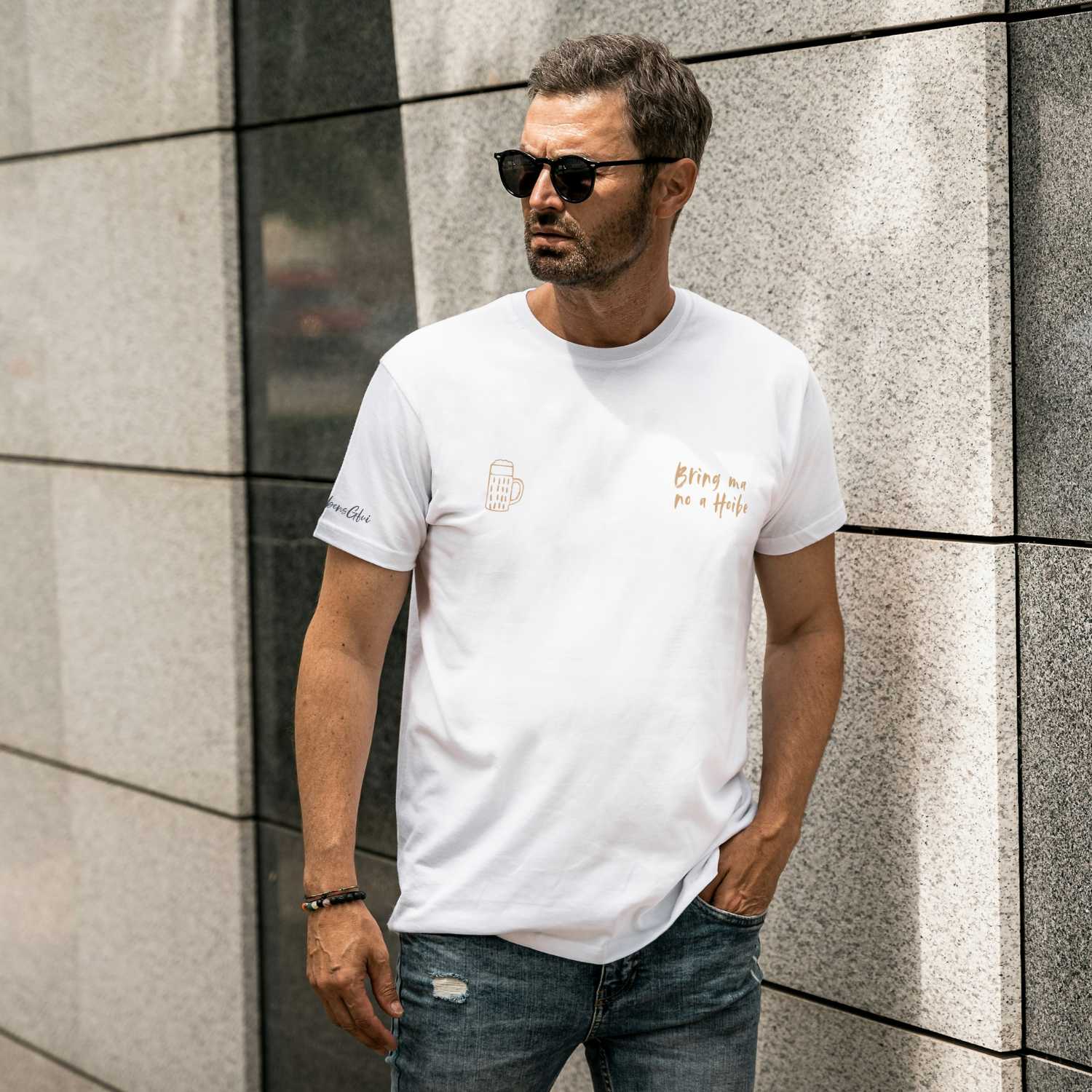 Herren T-Shirt "Bring ma no a Hoibe"