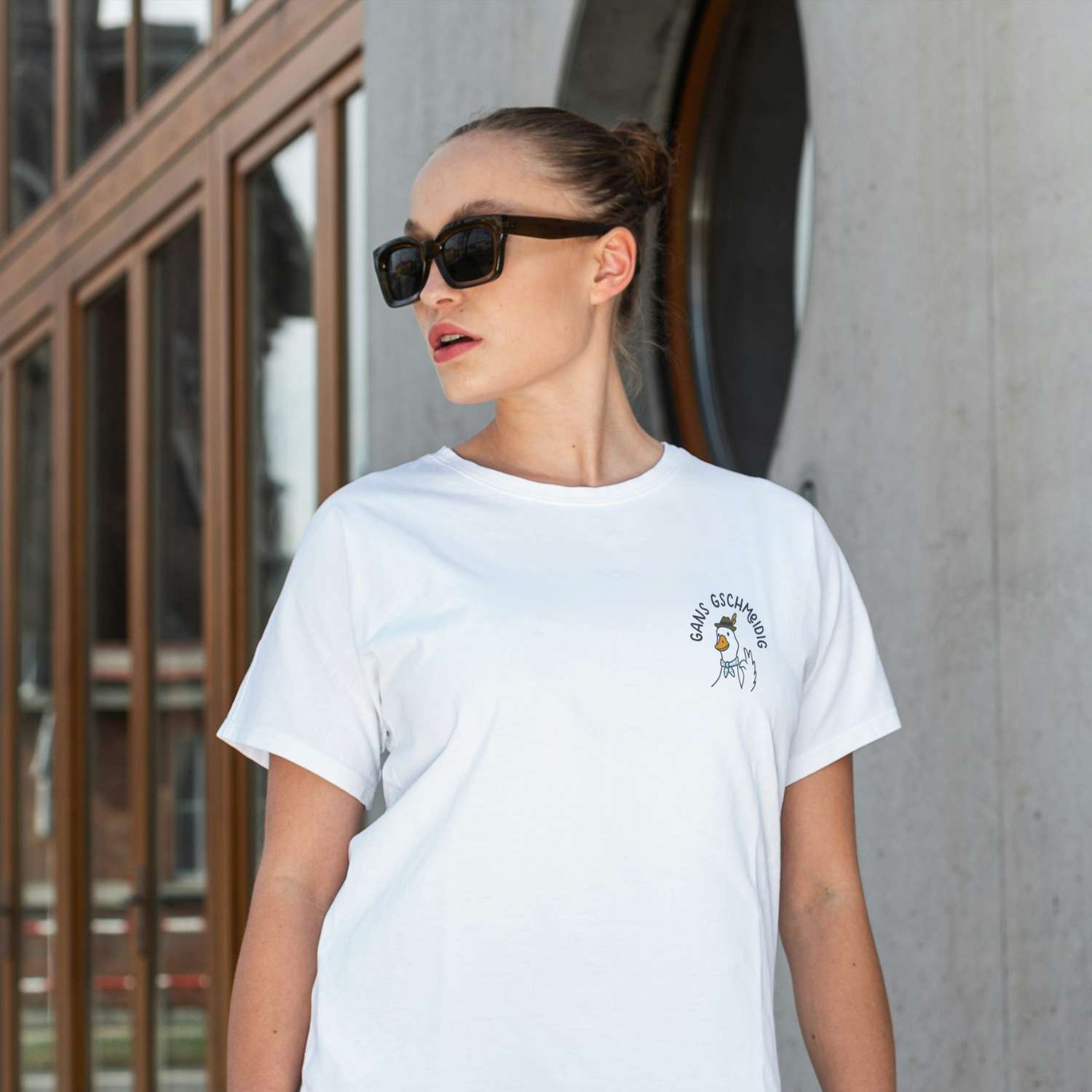 Damen T-Shirt "Gans gschmeidig"