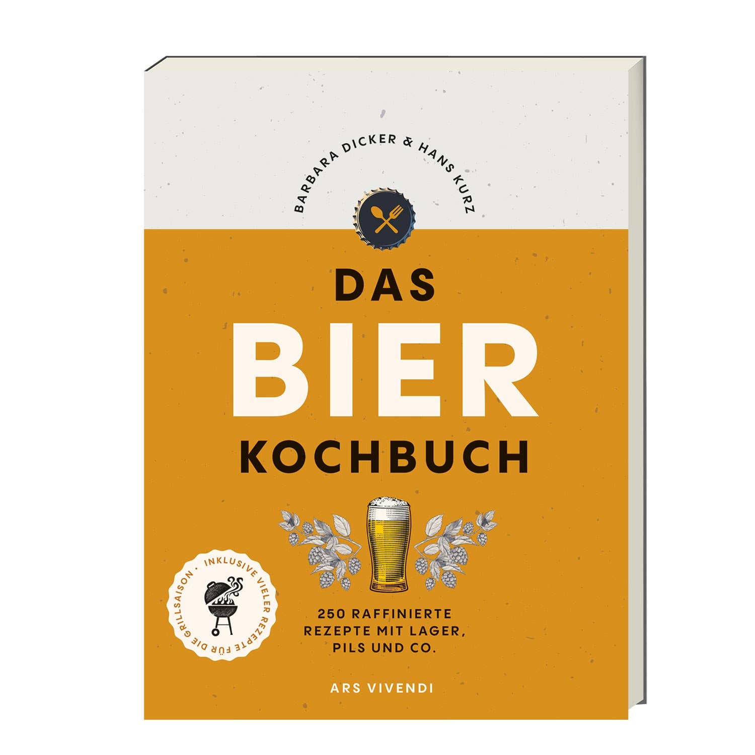 Bierkochbuch mit 250 Rezepten, Hardcover mit Titelaufdruck, enthält Bierkunde, Format ca. 16 x 22 cm.