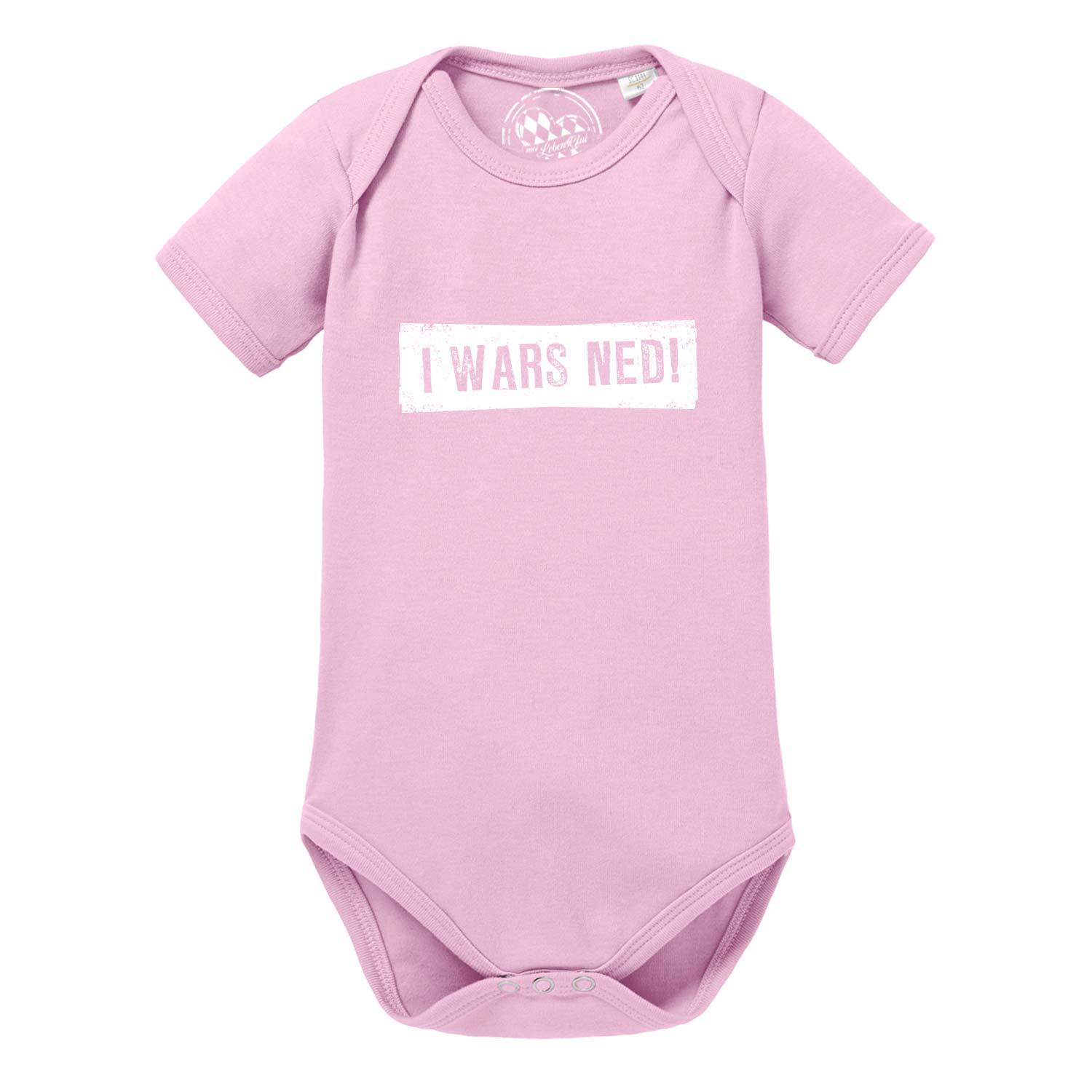 Rosa Baby Body I wars ned! aus Bio-Baumwolle mit witzigem Spruch und kurzen Ärmeln für Mädchen