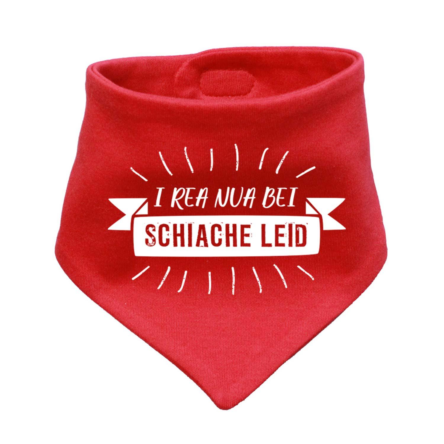 Rotes Babyhalstuch I rea nua... mit weißem bayerischen Spruch und weicher Stoffqualität für Babys