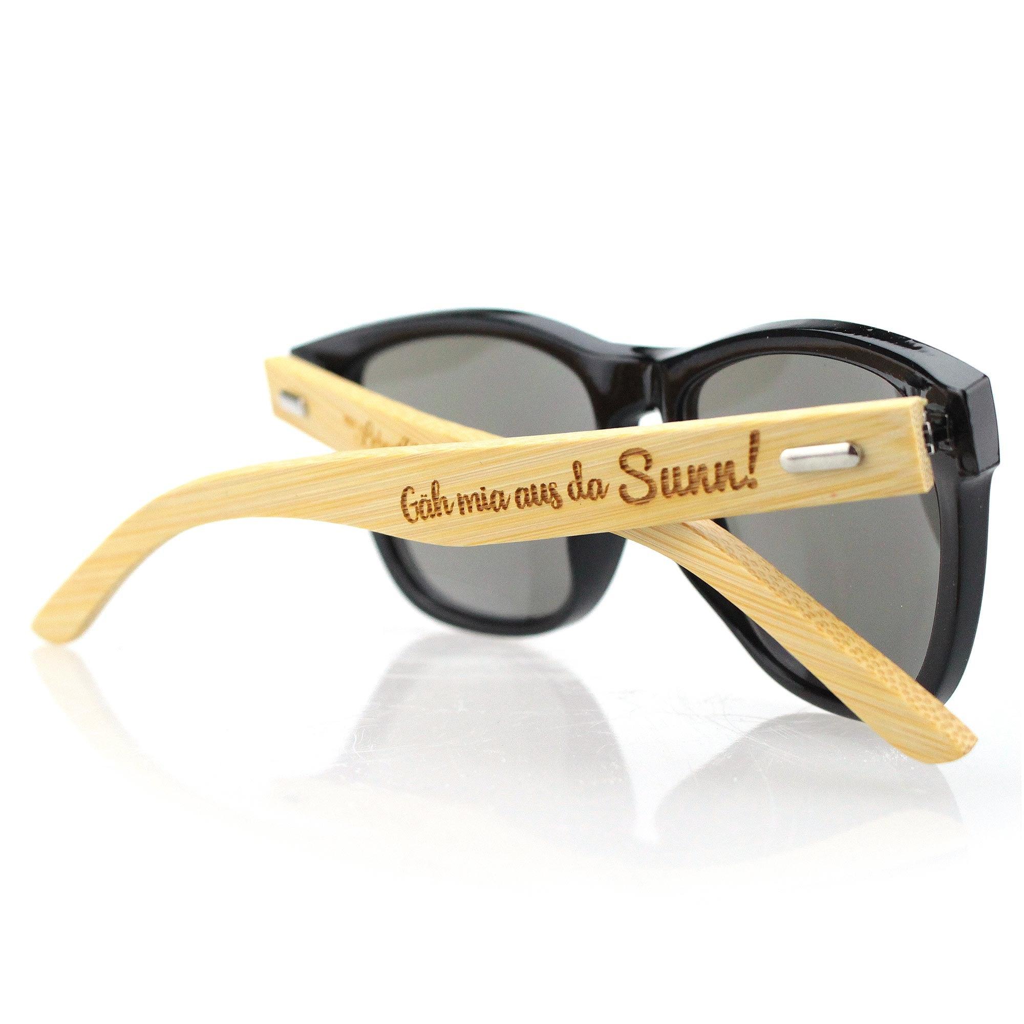 Bambus Sonnenbrille "Gäh mia aus da Sunn!" - bavariashop - mei LebensGfui