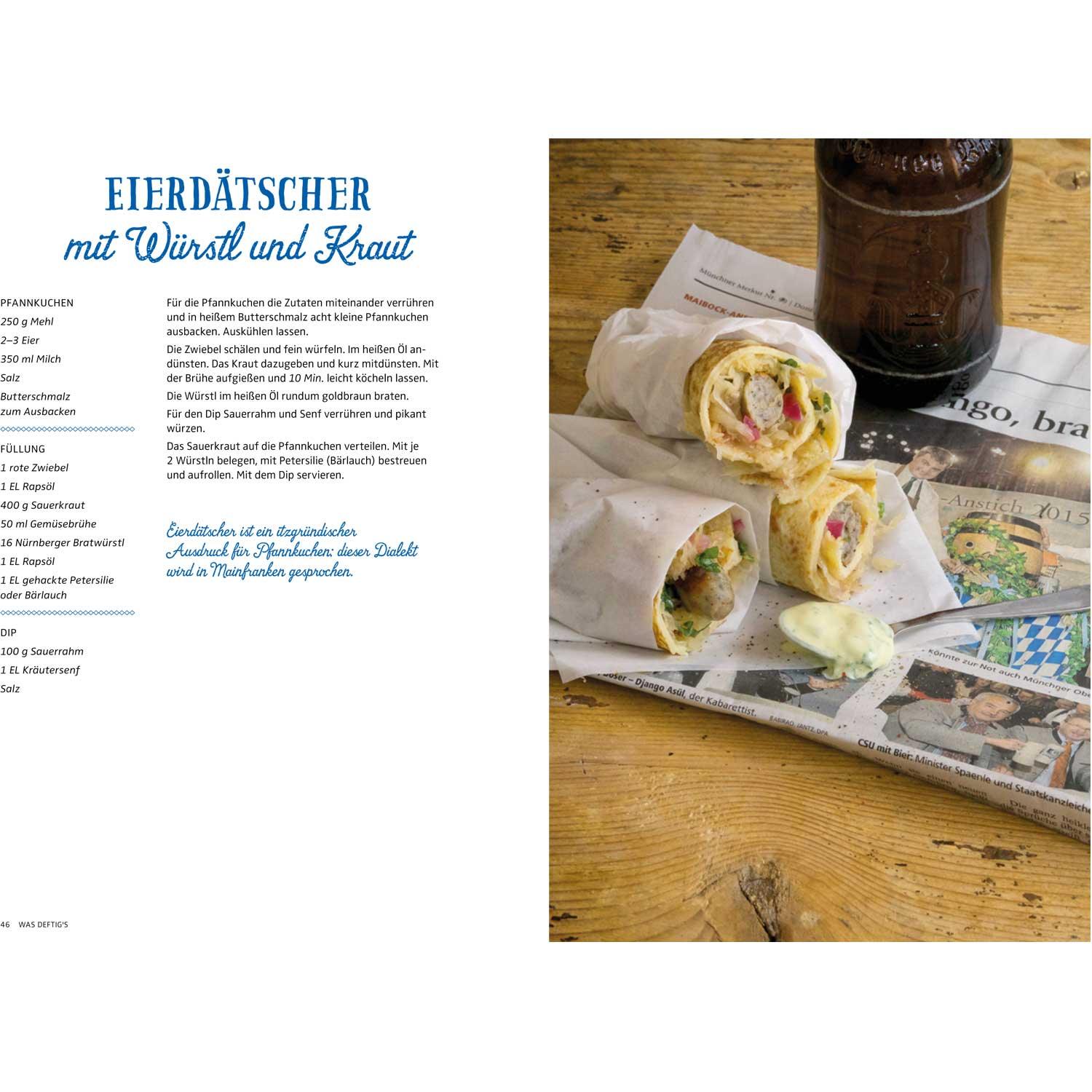 Kochbuch mit bayerischen Rezepten, Hardcover mit rustikalem Motiv und Herzform, Format ca. 16 × 24 cm