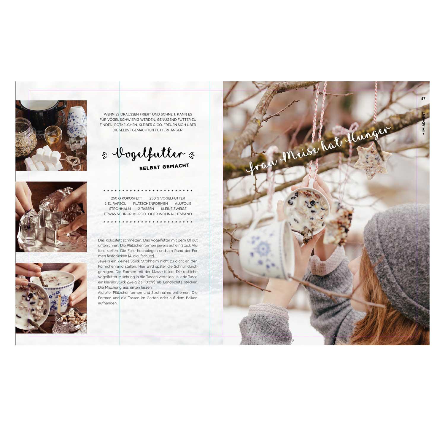 Kochbuch mit weihnachtlichen Rezeptideen aus Bayern in Hardcover, mit rotem Cover und Lebkuchen-Motiven, ca. 19 × 24 cm.