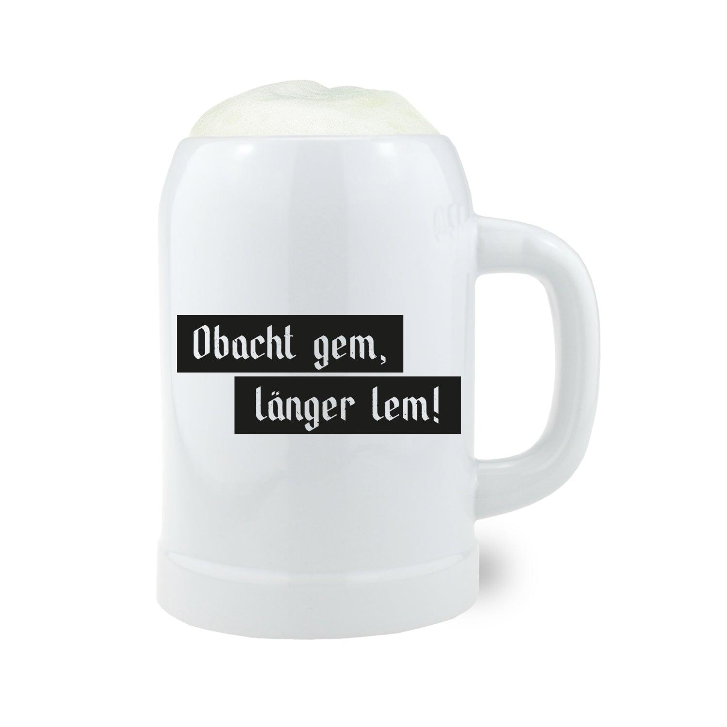 Bierkrug "Obacht gem..." - bavariashop - mei LebensGfui