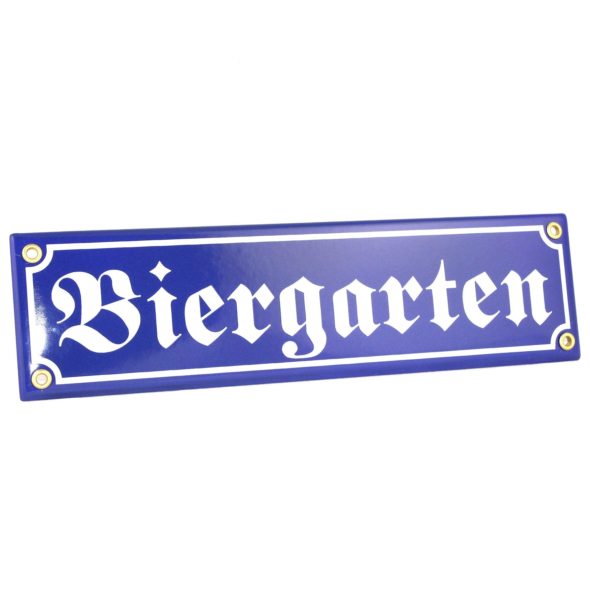 Emaille-Schild "Biergarten" - bavariashop - mei LebensGfui