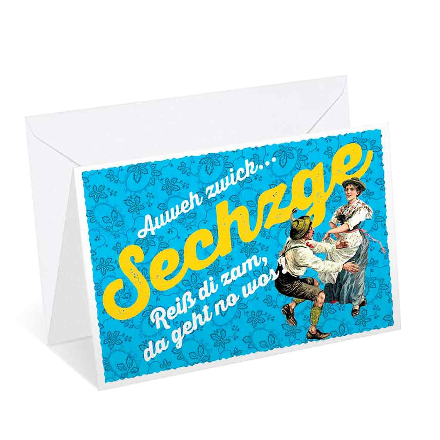Geburtstagskarte zum 60. "Sechzge" - bavariashop - mei LebensGfui
