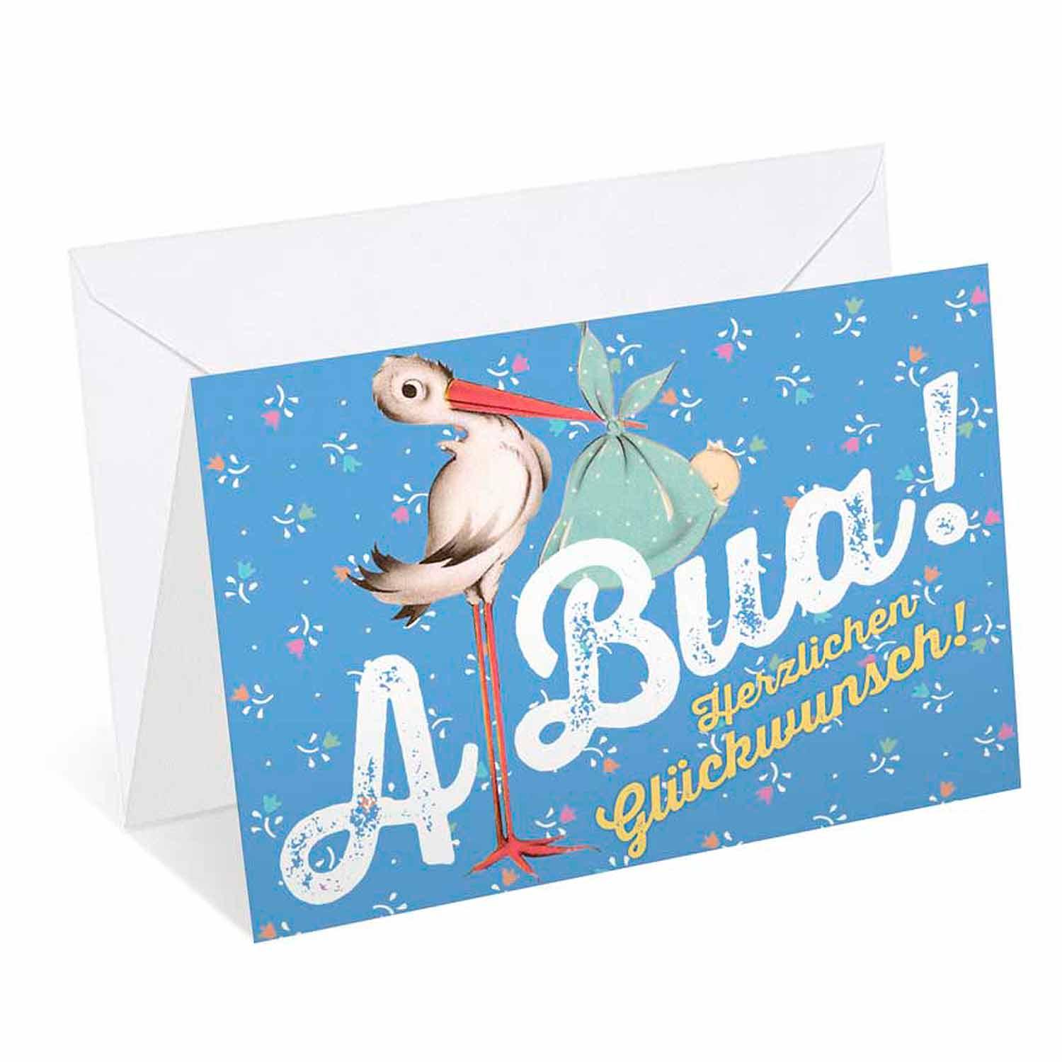 Glückwunschkarte "A Bua!" - bavariashop - mei LebensGfui
