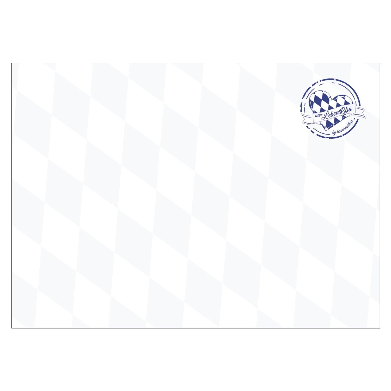 Grußkarte mit bayerischem Schriftzug „A Gschenkal fia di!“ und Geschenk-Motiv, Querformat, 14,8 x 10,5 cm