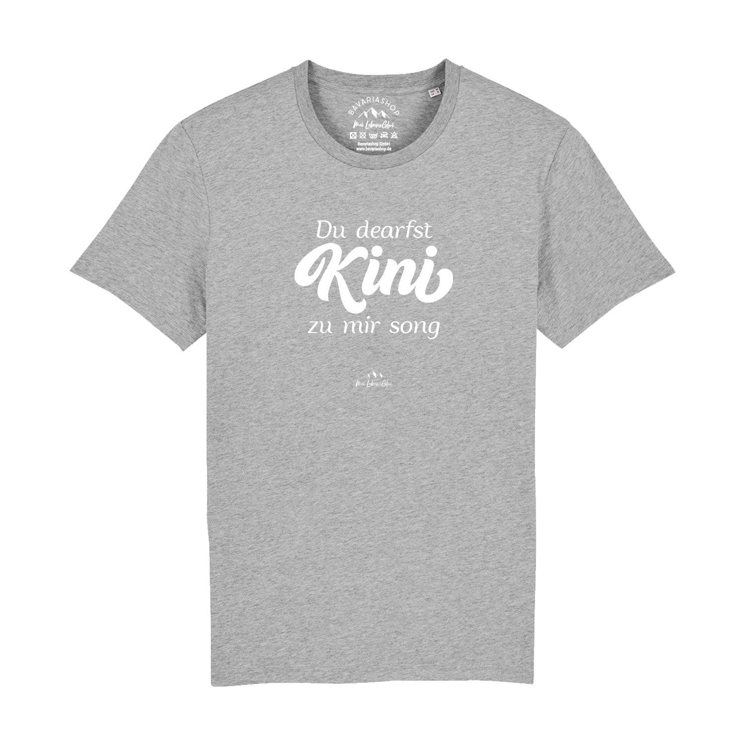 Herren T-Shirt mit bayerischem Schriftzug „Du dearfst Kini zu mir sogn“, aus 100 % Bio-Baumwolle, digital bedruckt