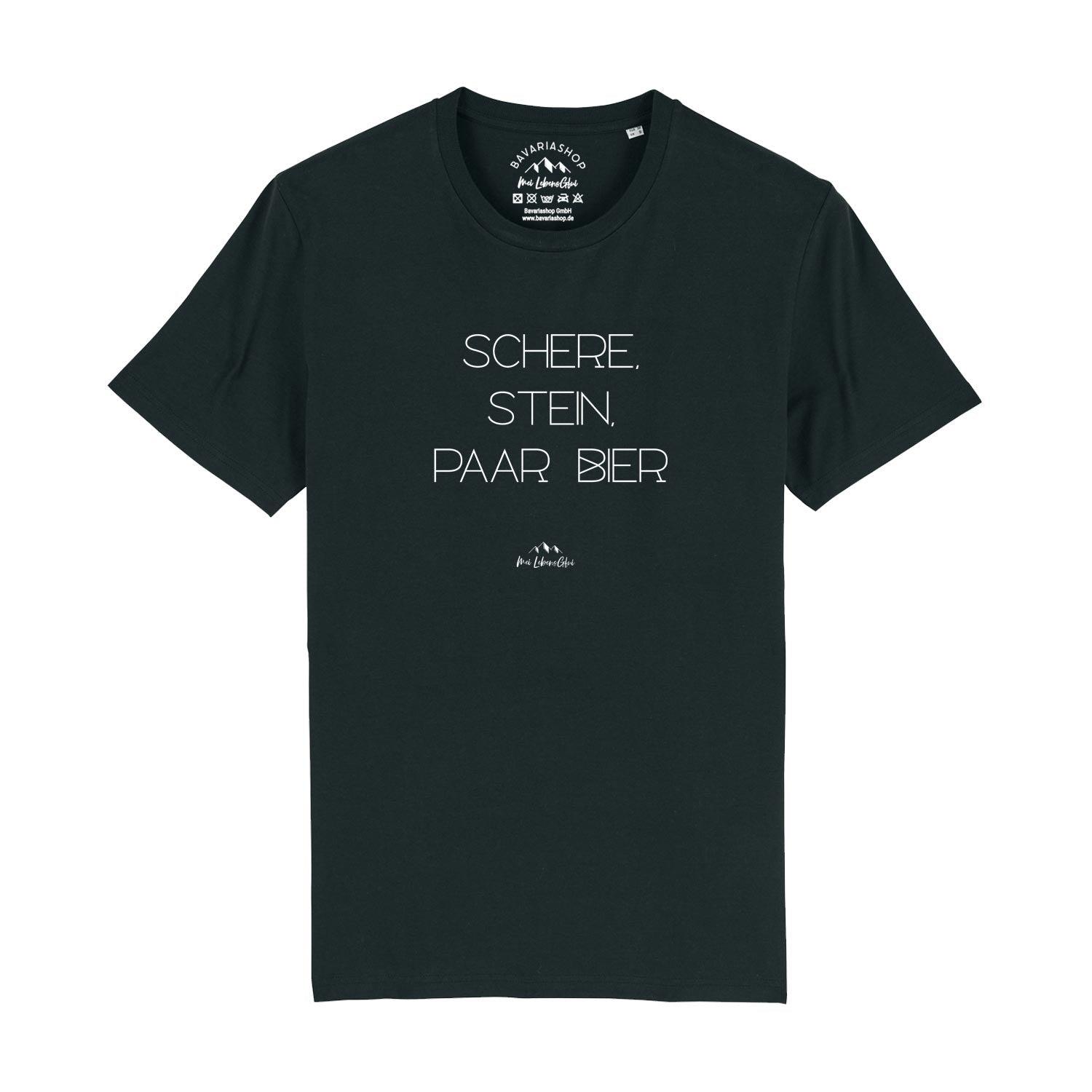 Herren T-Shirt "Schere, Stein, paar Bier" - bavariashop - mei LebensGfui