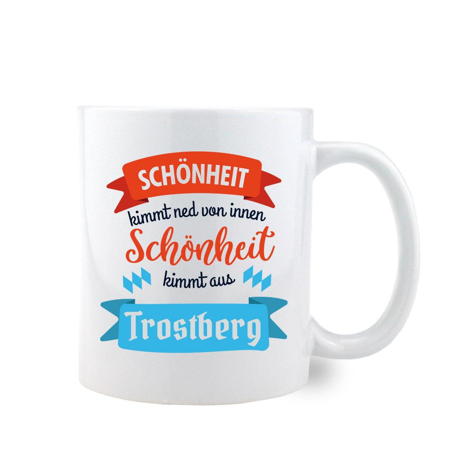 Kaffee Haferl "Schönheit kommt aus..." mit Wunschort - bavariashop - mei LebensGfui