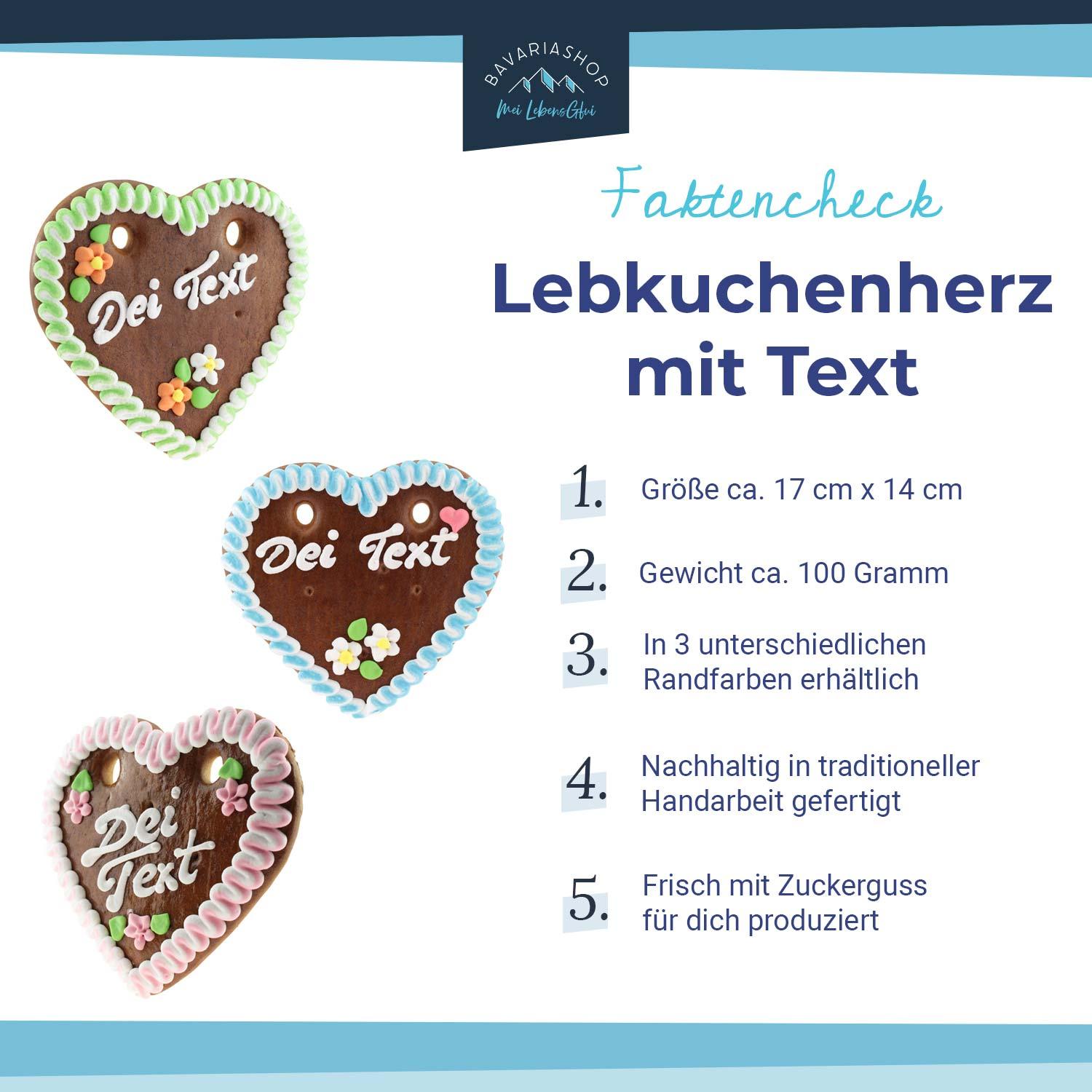 Lebkuchenherz mit Wunschtext - bavariashop - mei LebensGfui