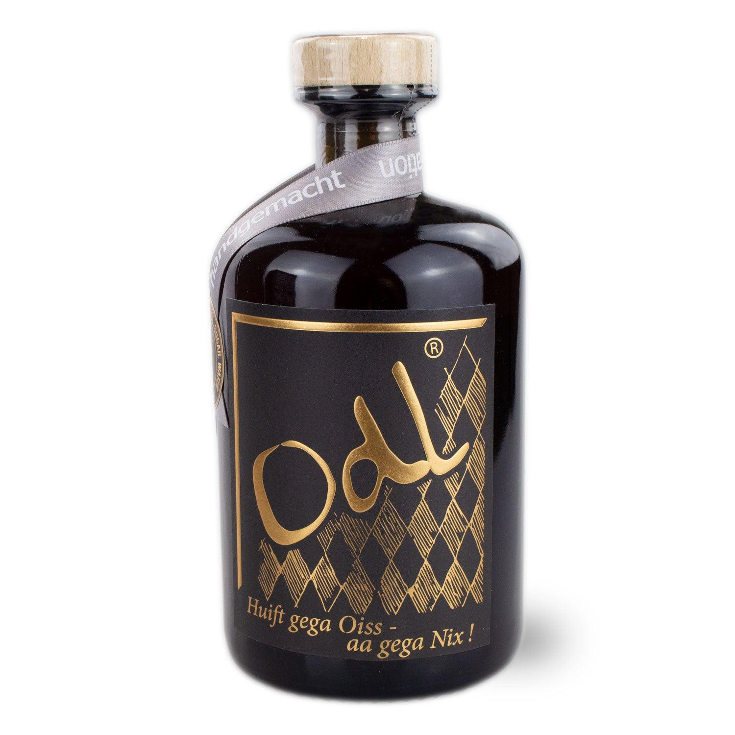 Handgefertigter brauner Kräuterlikör aus 21 Bio-Kräutern mit DLG-Gold-Prämierung, 0,5 Liter Glasflasche.