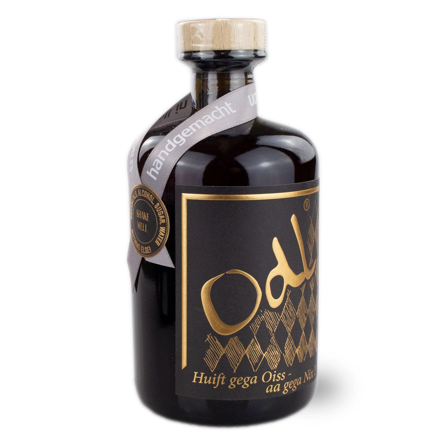Handgefertigter Kräuterlikör aus 21 Bio-Kräutern, bernsteinfarben, in Glasflasche mit goldener DLG-Auszeichnung, 0,5 Liter.