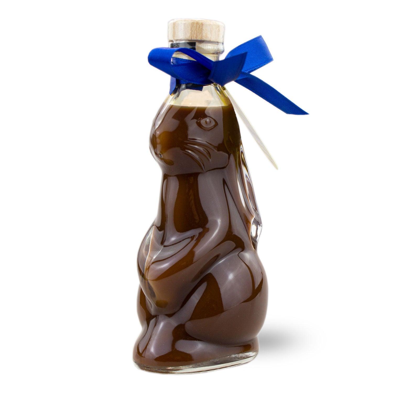 Cremiger Schoko-Sahne-Likör mit 18 % vol. in dekorativer Glasflasche in Hasenform, Inhalt: 200 ml