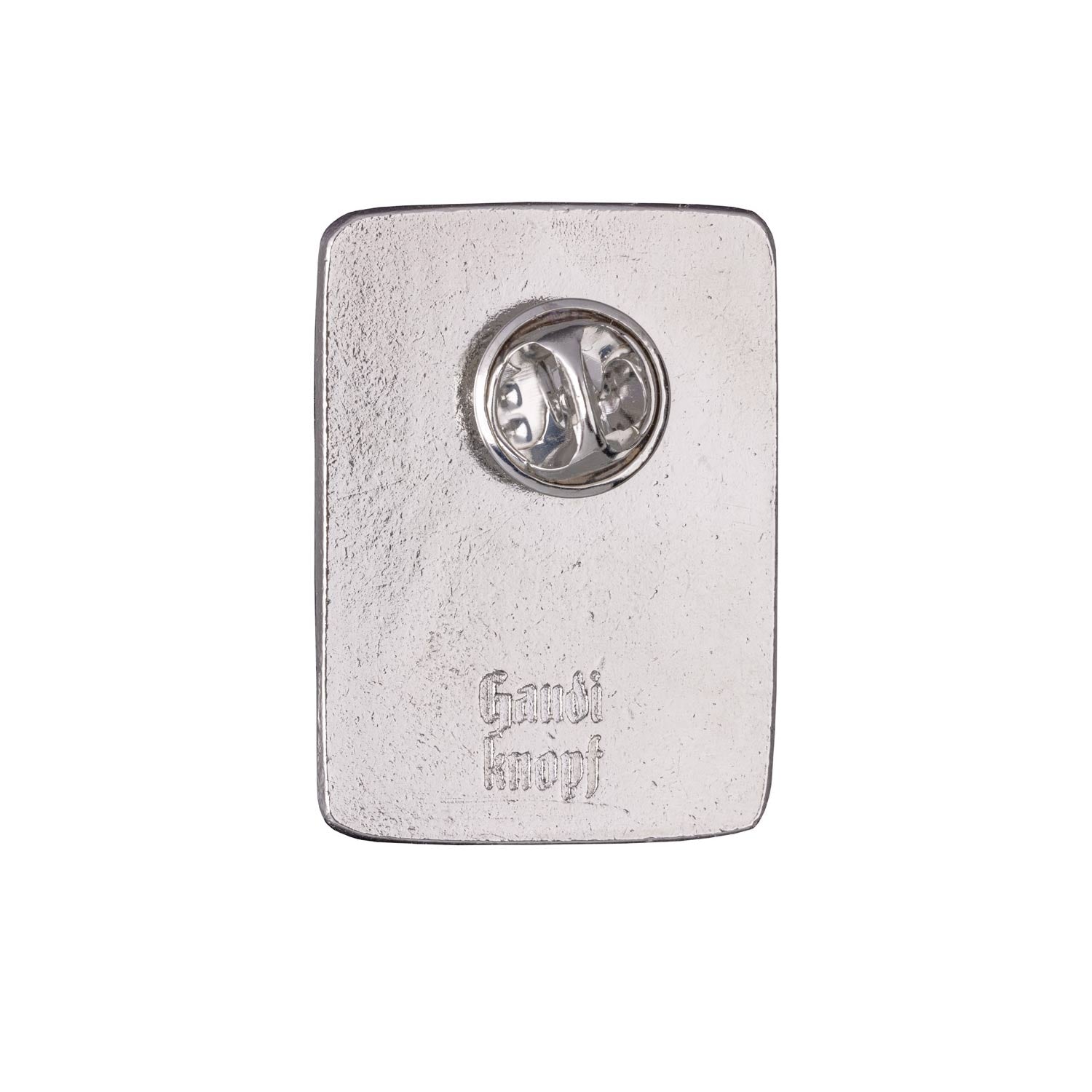 Rückseite des Pins Oktoberfest 2023 offiziell, rechteckig, aus Metall mit Schmetterlingsverschluss.