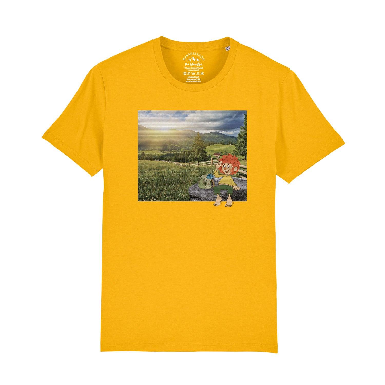Herren-T-Shirt mit Pumuckl-Motiv in Retro-Optik, Rundhalsausschnitt, 100 % Bio-Baumwolle, 180 g/m².