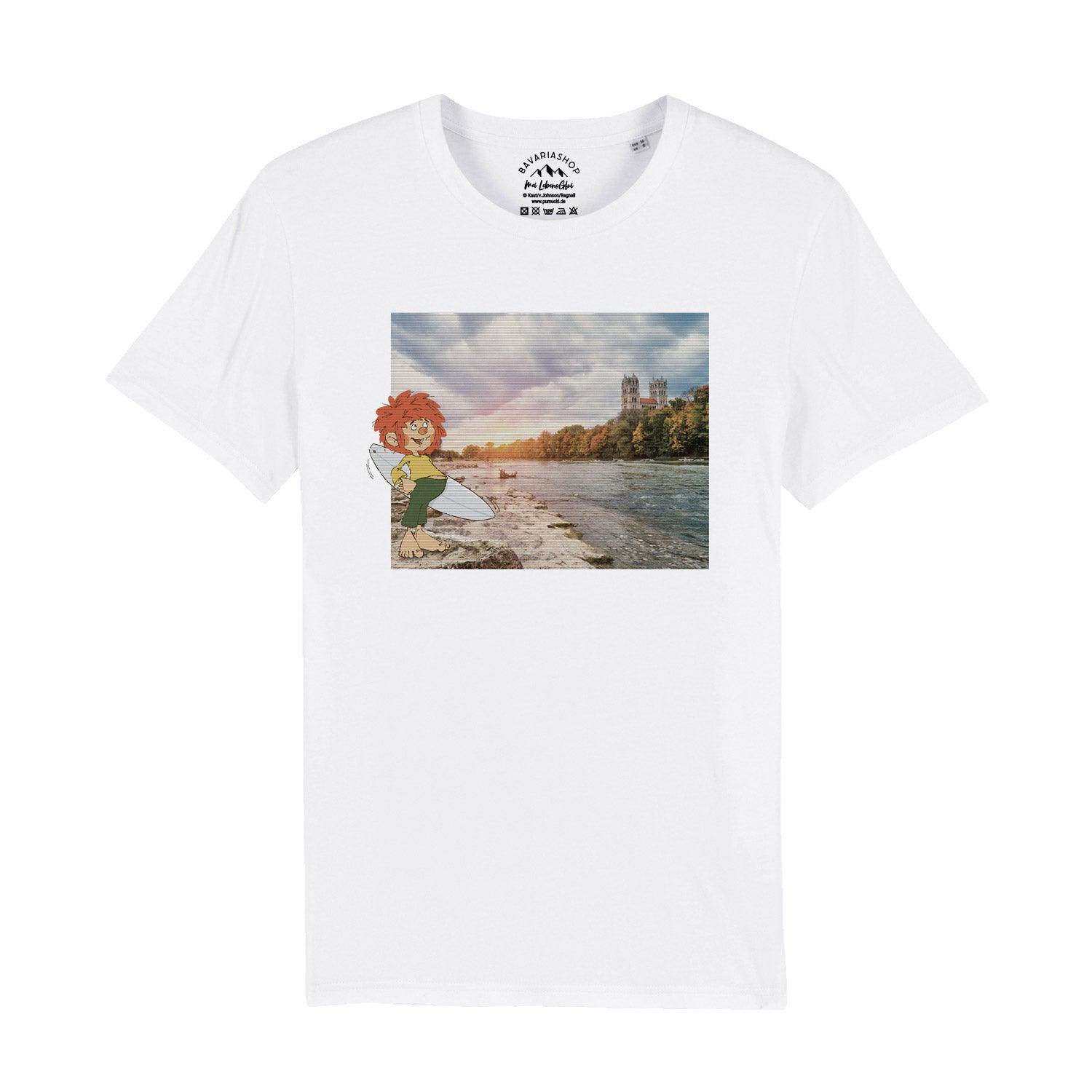 Herren T-Shirt mit Pumuckl-Motiv in Retro-Optik, Kurzarm, aus 100 % Bio-Baumwolle, 180 g/m².