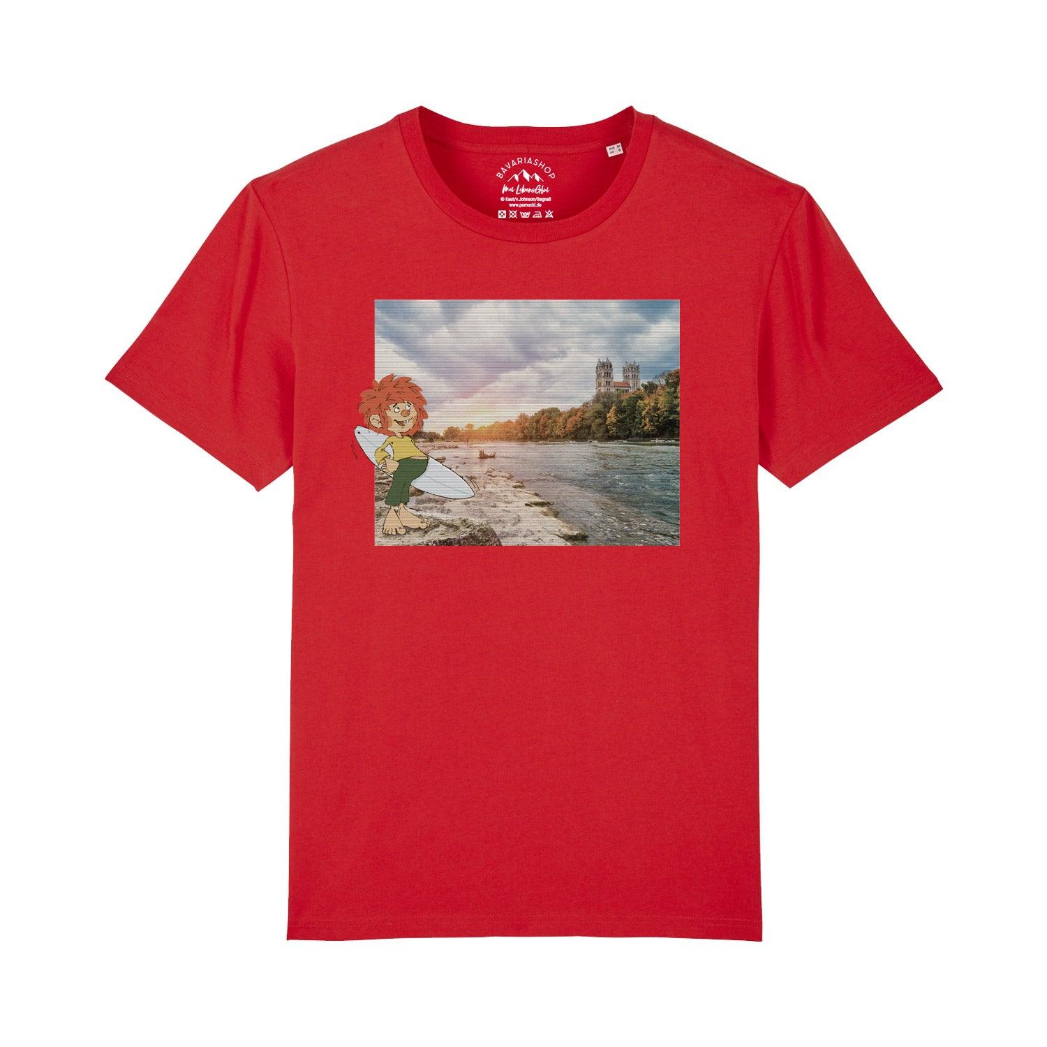 Herren T-Shirt mit Pumuckl-Motiv im Retro-Stil, aus 100 % Bio-Baumwolle, Grammatur 180 g/m².