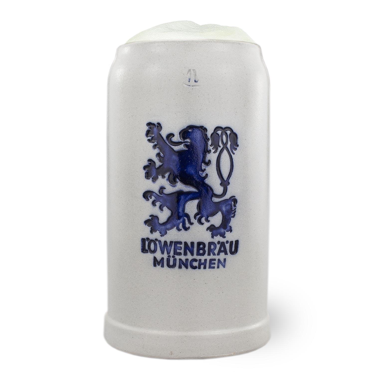 Steinkrug "Löwenbräu" salzglasiert - bavariashop - mei LebensGfui