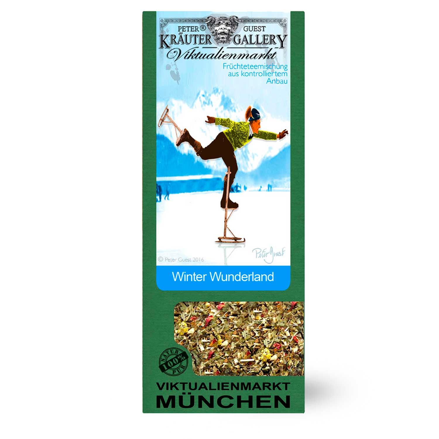 Kräutertee-Mischung mit Melisse, Pfefferminz, Hopfen und winterlichen Orangenschalen aus kontrolliertem Anbau, 75 g.