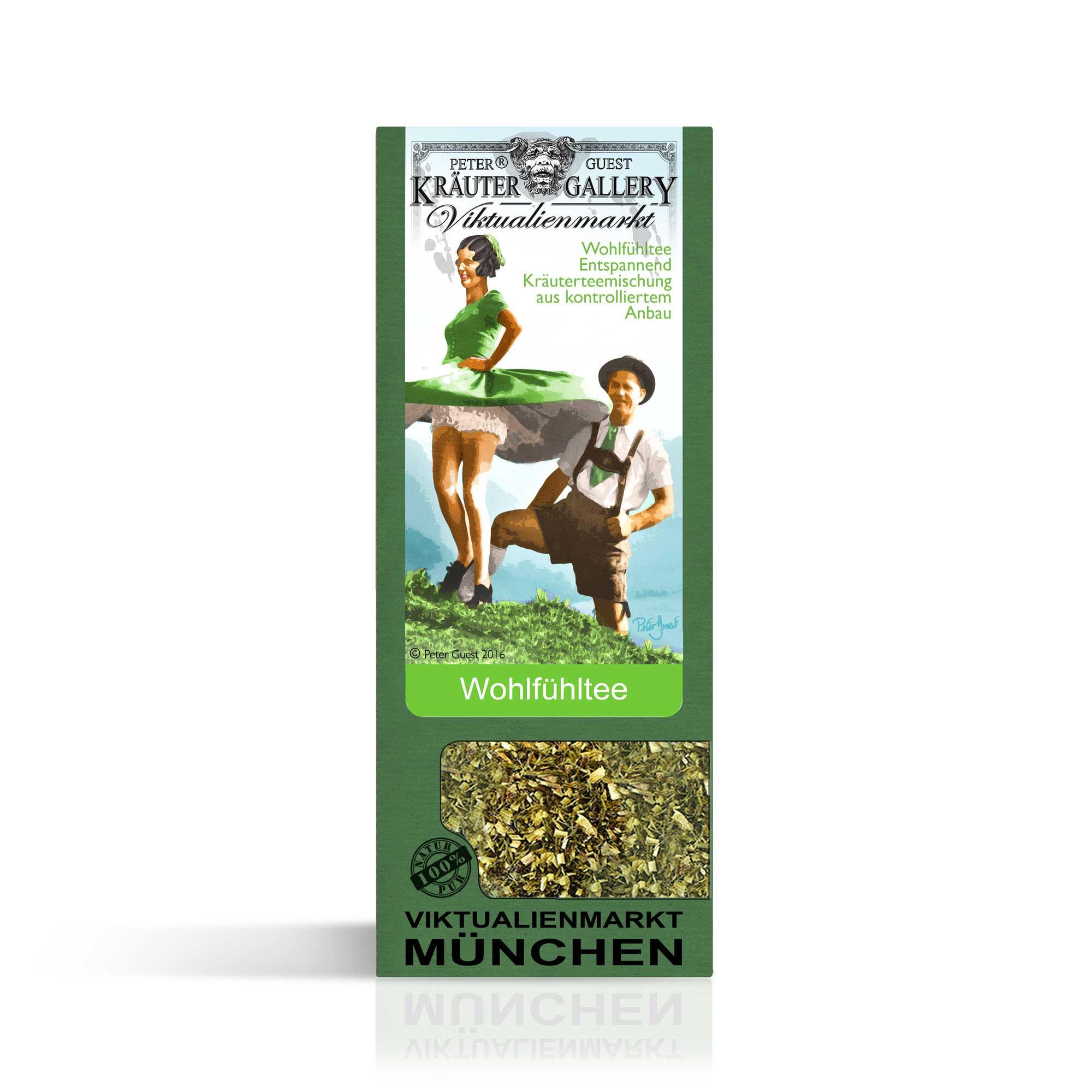 Loser Kräutertee mit natürlichen Zutaten, bayerischer Mischung und feinem Haselnussaroma in grüner 75 g-Packung.