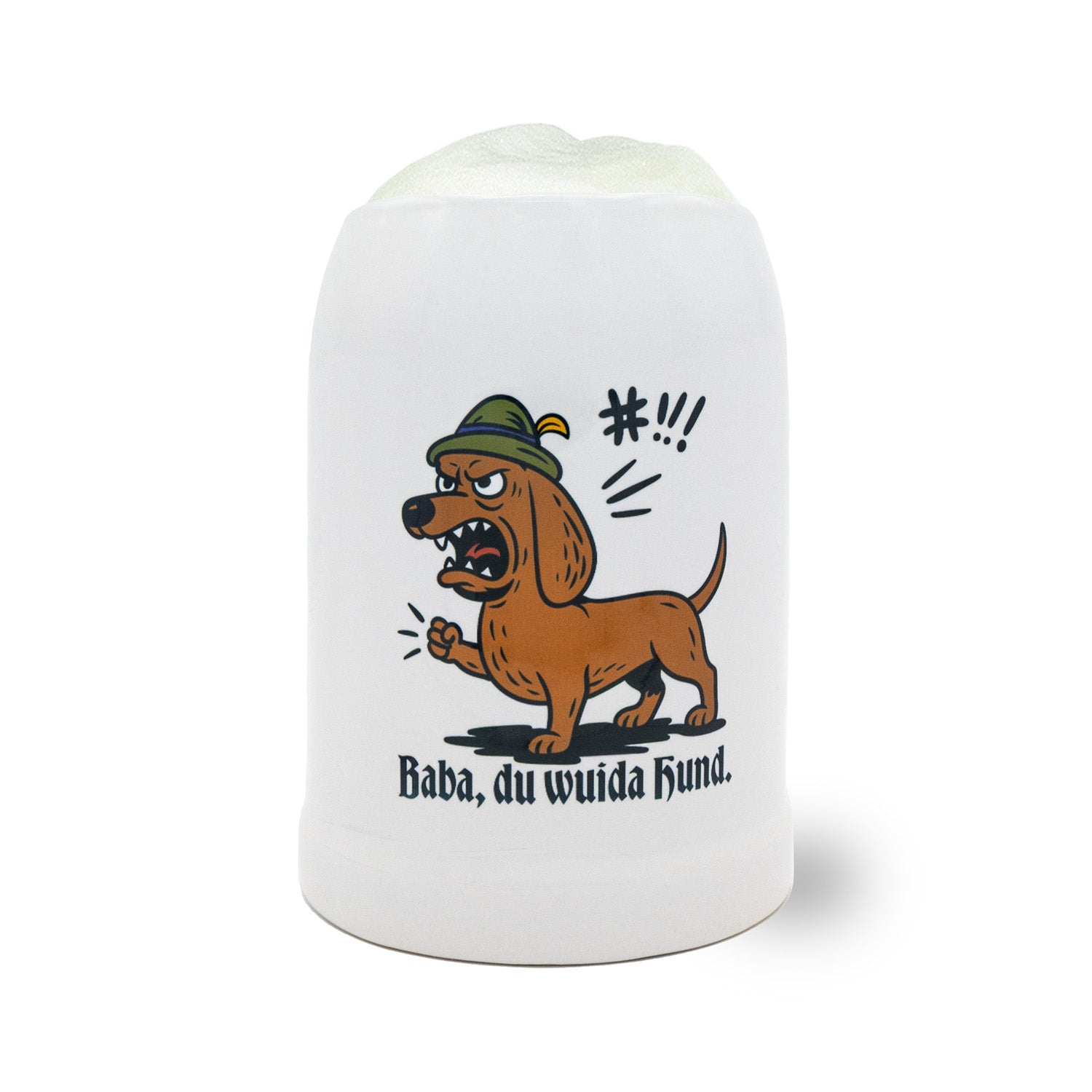 Bierkrug "Baba, du wuida Hund"