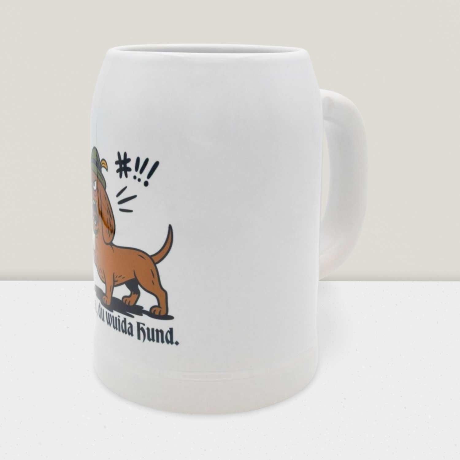 Bierkrug "Baba, du wuida Hund"
