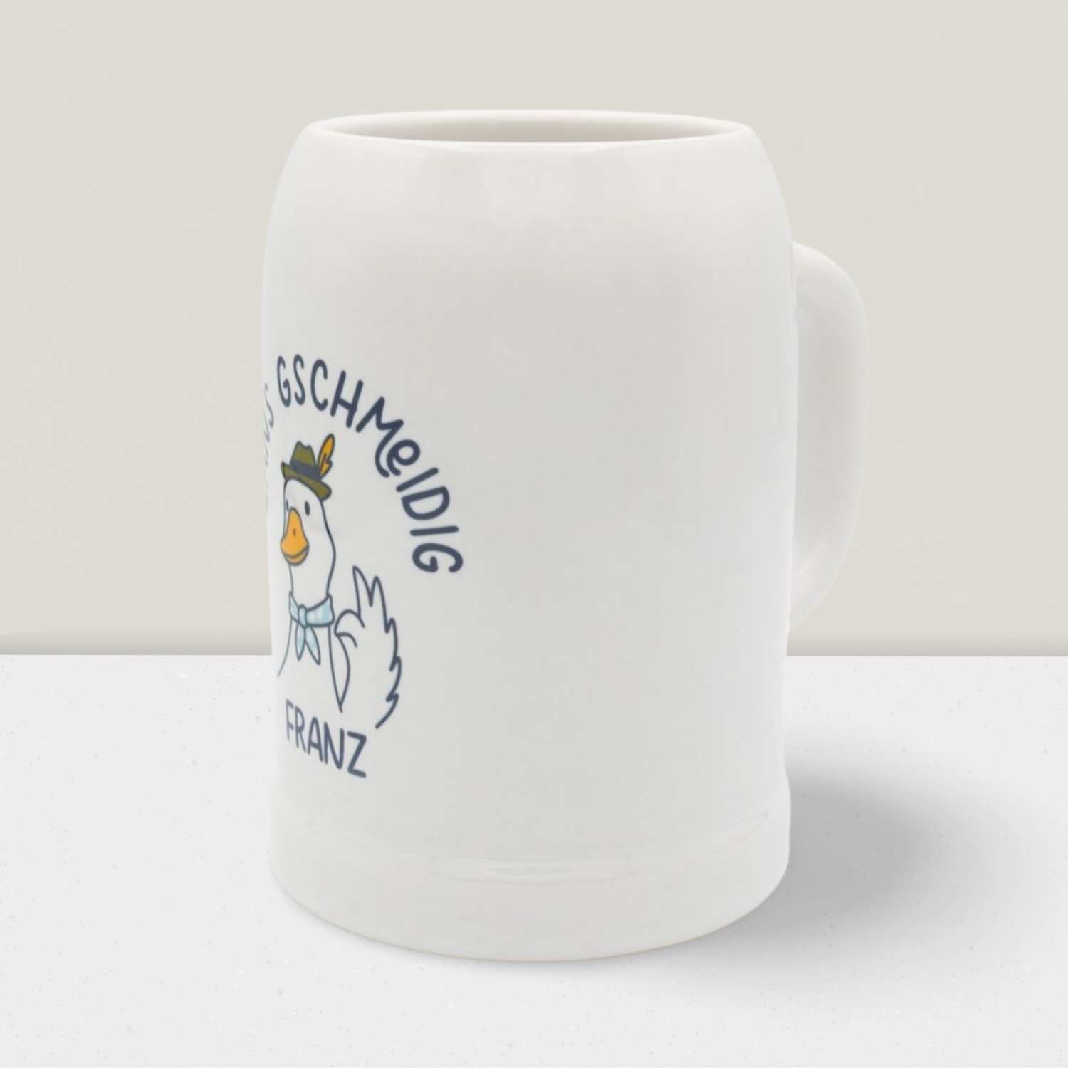 Bierkrug "Gans Gschmeidig" personalisierbar