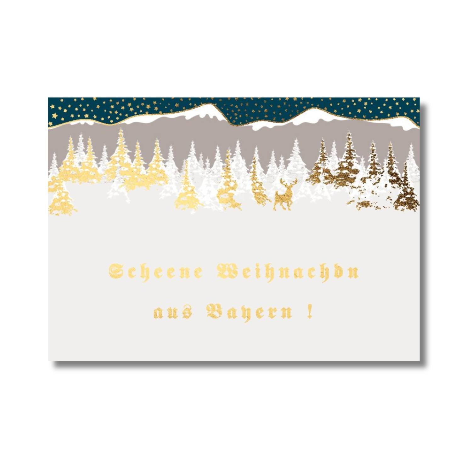 Glückwunschkarte "Scheene Weihnachdn"