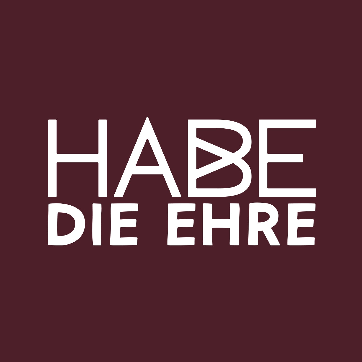 Hoodie Habe die Ehre Schriftzug in Weiß auf dunkelrotem Grund. Modernes Design, ideal für Mode-Enthusiasten.