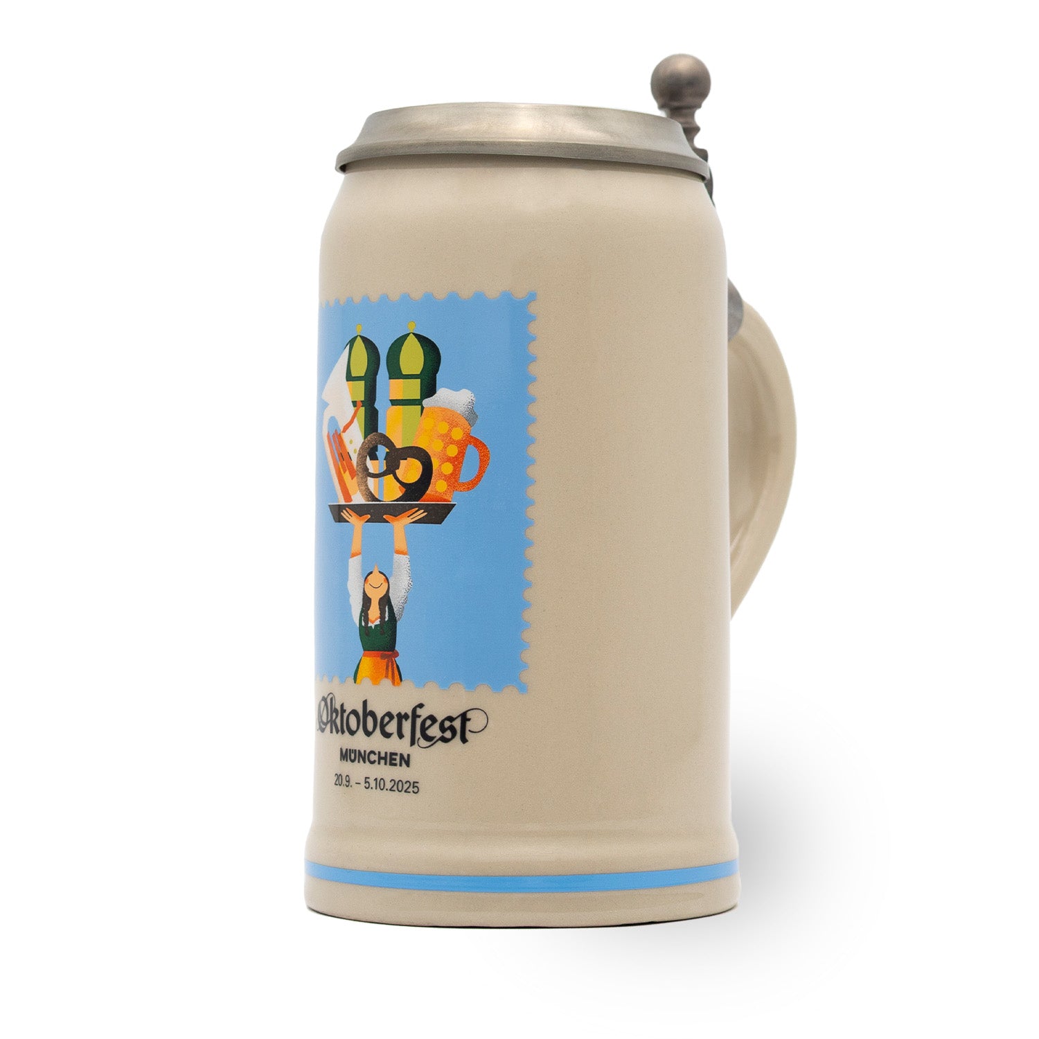 Offizieller Oktoberfestkrug 2025 mit Zinndeckel