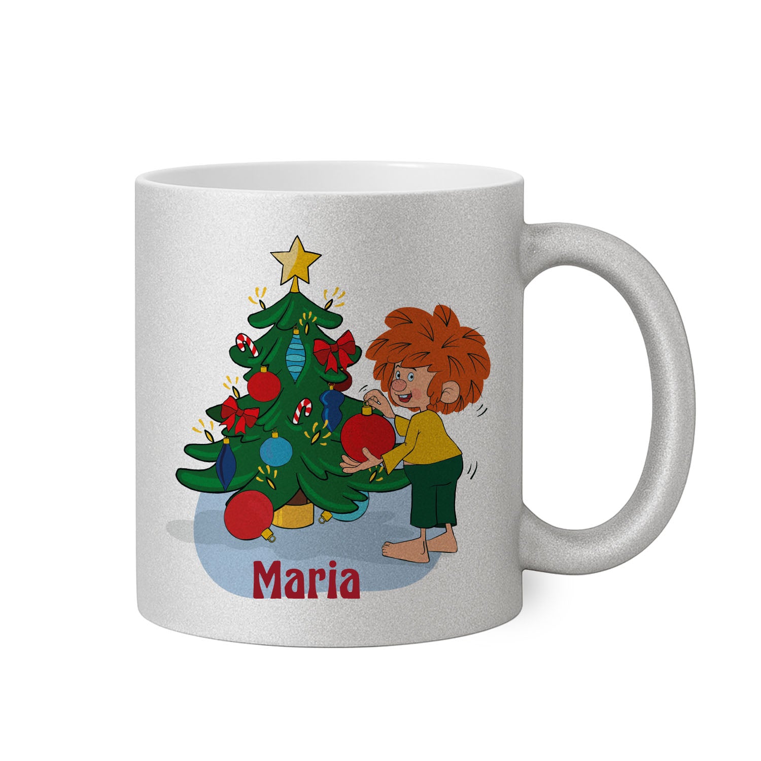 ®Pumuckl Tasse "Glitzer Weihnachten" personalisierbar