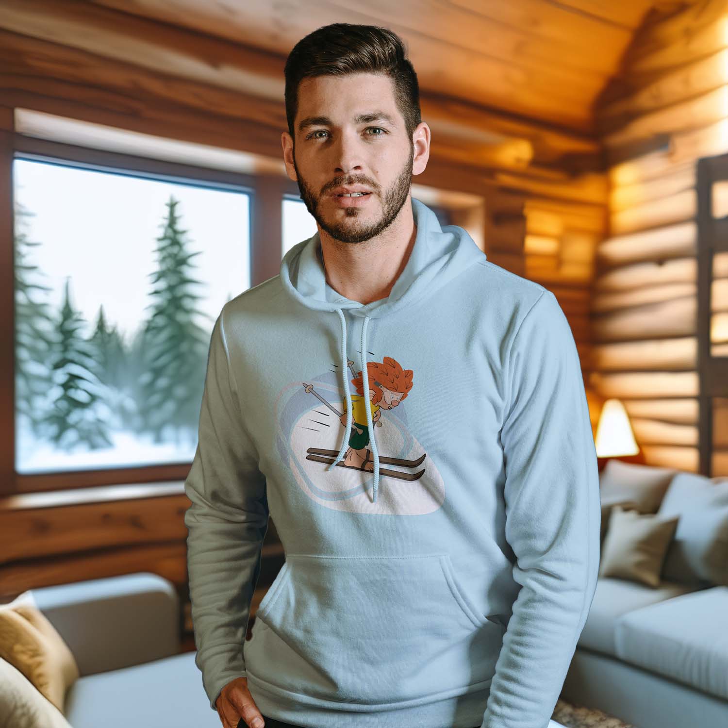 ®Pumuckl Unisex Hoodie "Skifahren"