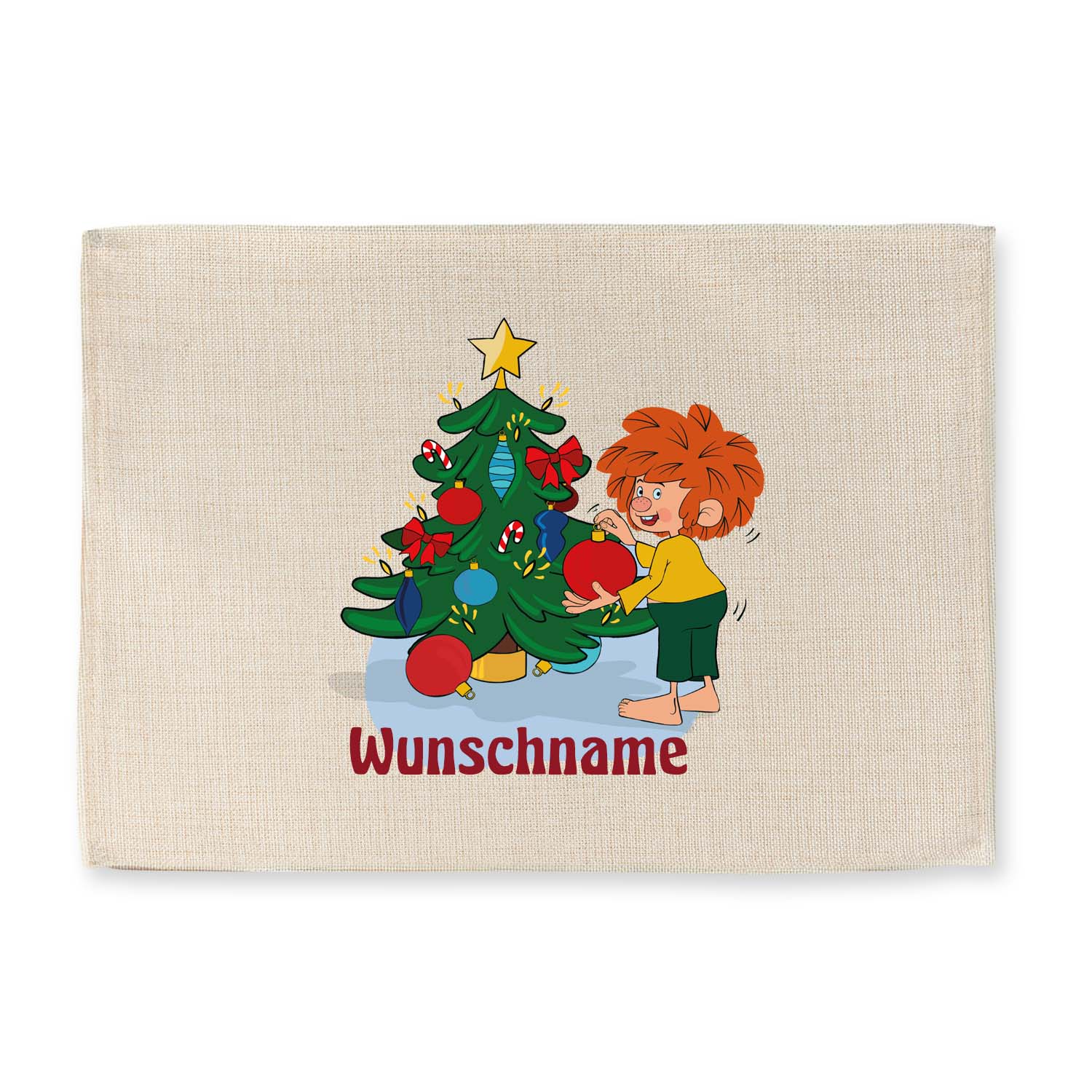 ®Pumuckl Tischset "Weihnachten" abwaschbar mit Wunschname