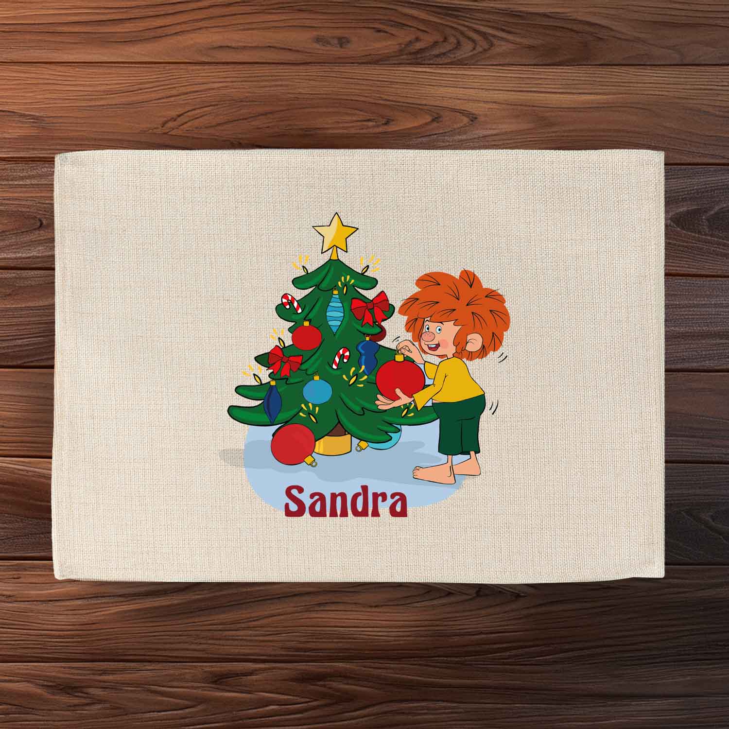 ®Pumuckl Tischset "Weihnachten" abwaschbar mit Wunschname